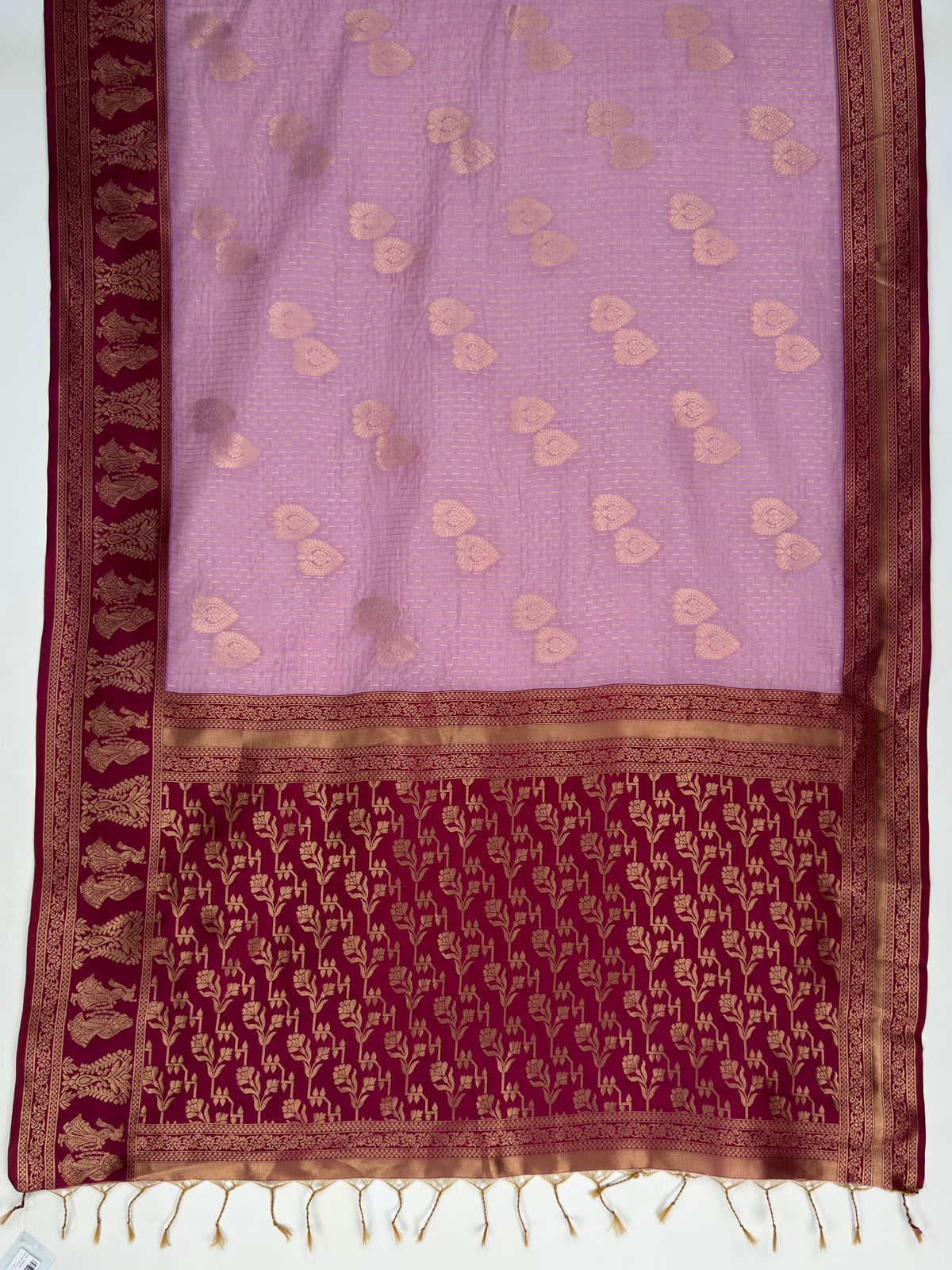 MIMOSA Pink Banarasi Saree — pallu and zari work detail