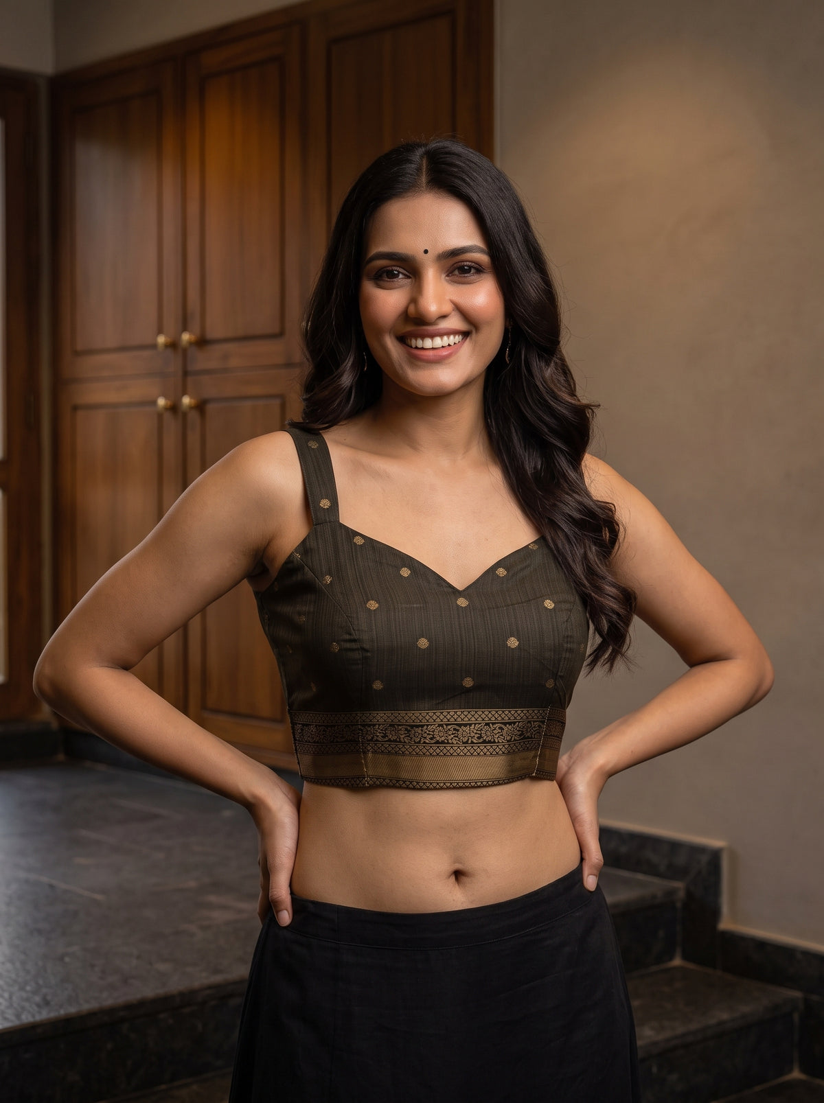 MIMOSA Tussar Banarasi Saree — blouse close-up