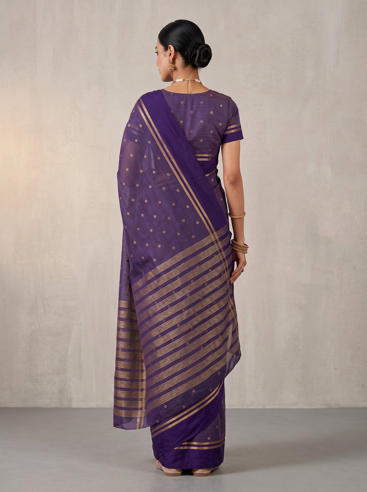 MIMOSA Jamun Bhagalpuri Tussar silk Tussar Silk Saree — pallu and body shot