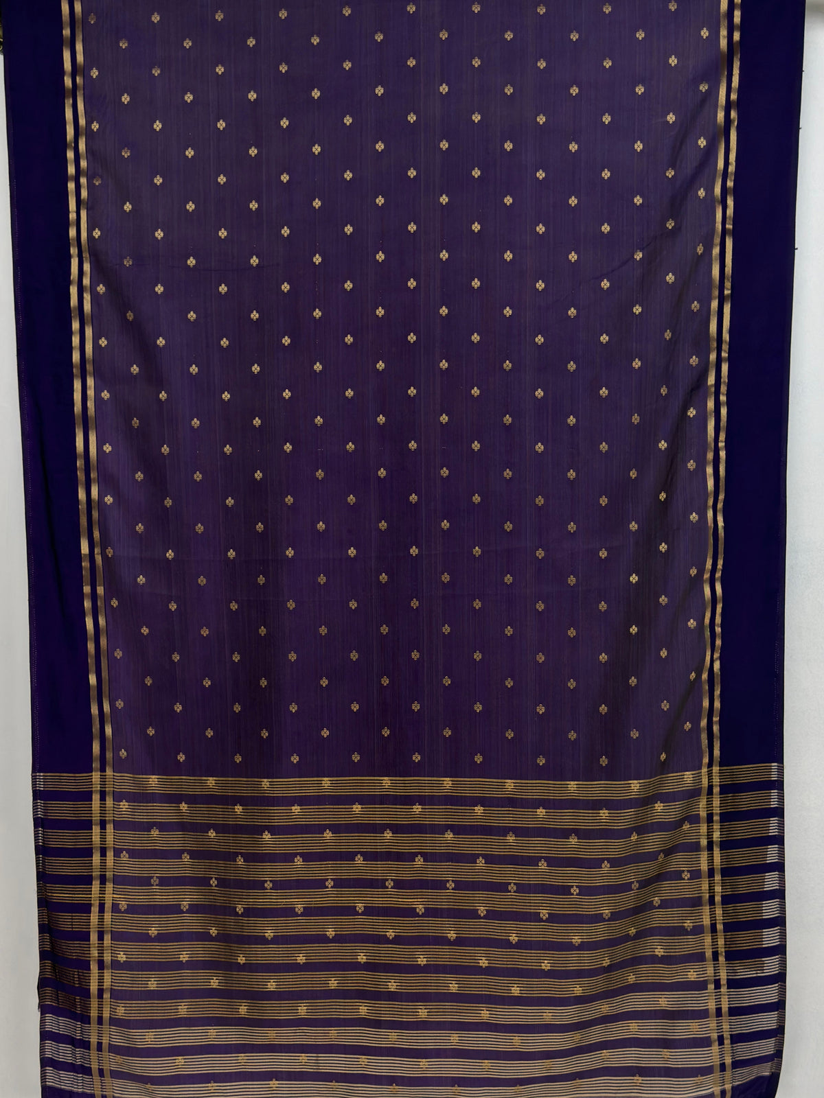 MIMOSA Jamun Bhagalpuri Tussar silk Tussar Silk Saree — pallu and zari work detail