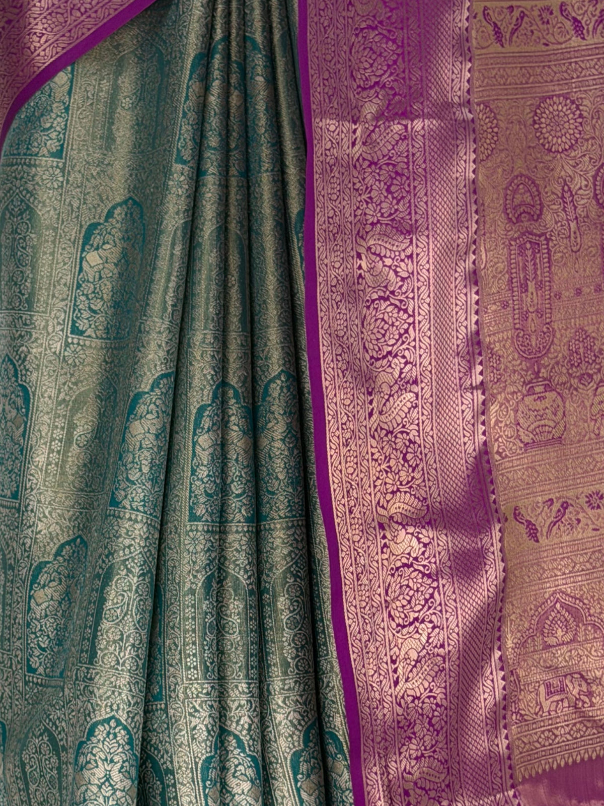 MIMOSA Sapphire Kanjivaram Saree — fleets shot full lifestyle