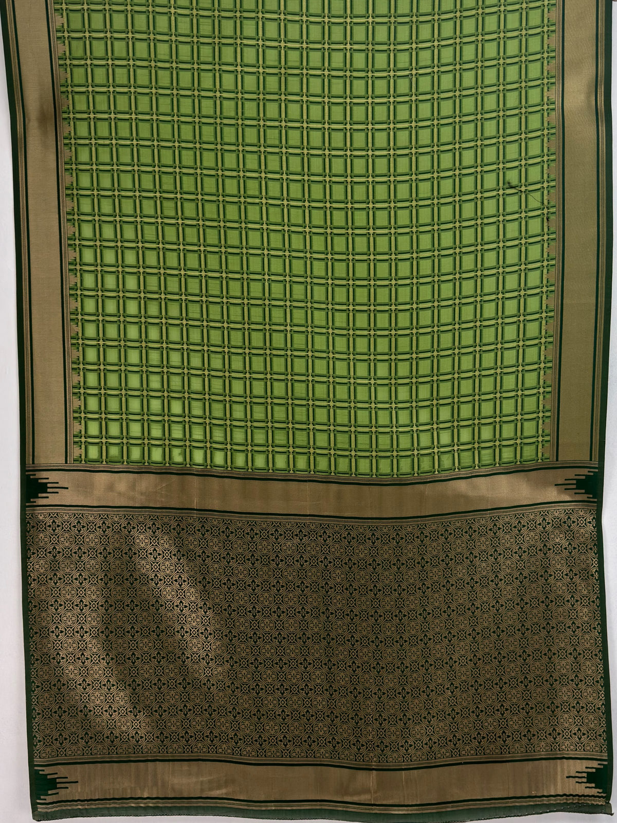 MIMOSA Olive Banarasi Saree — pallu and zari work detail