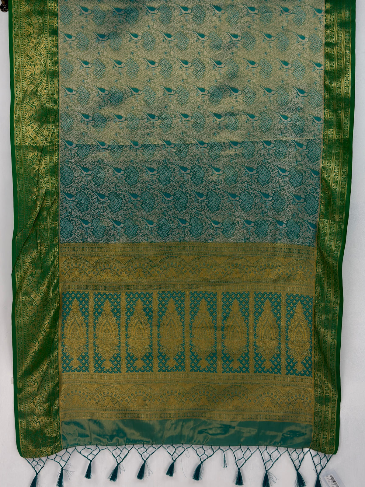 MIMOSA Sapphire Kanjivaram Saree — pallu and zari work detail