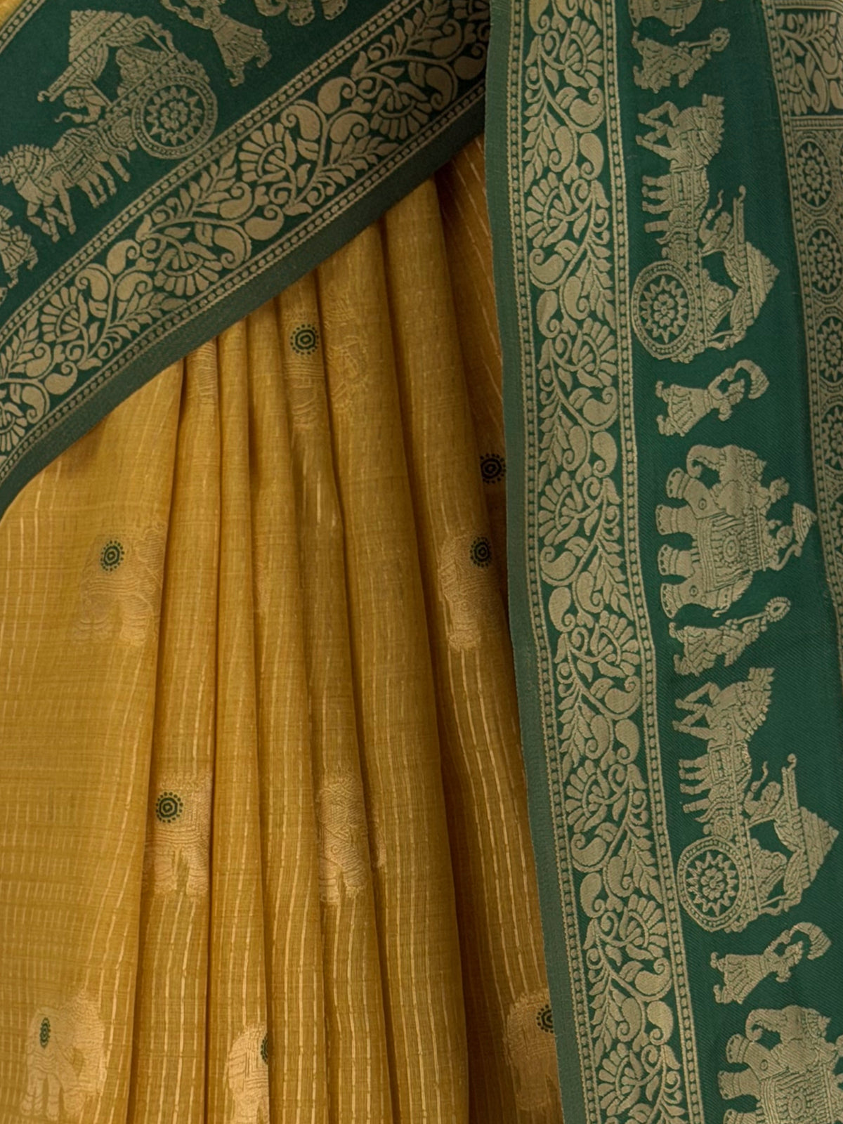 MIMOSA Mustard Banarasi Saree — fleets shot full lifestyle