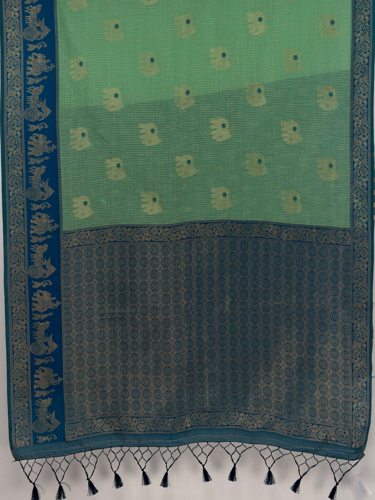 MIMOSA Rama Banarasi Saree — pallu and zari work detail