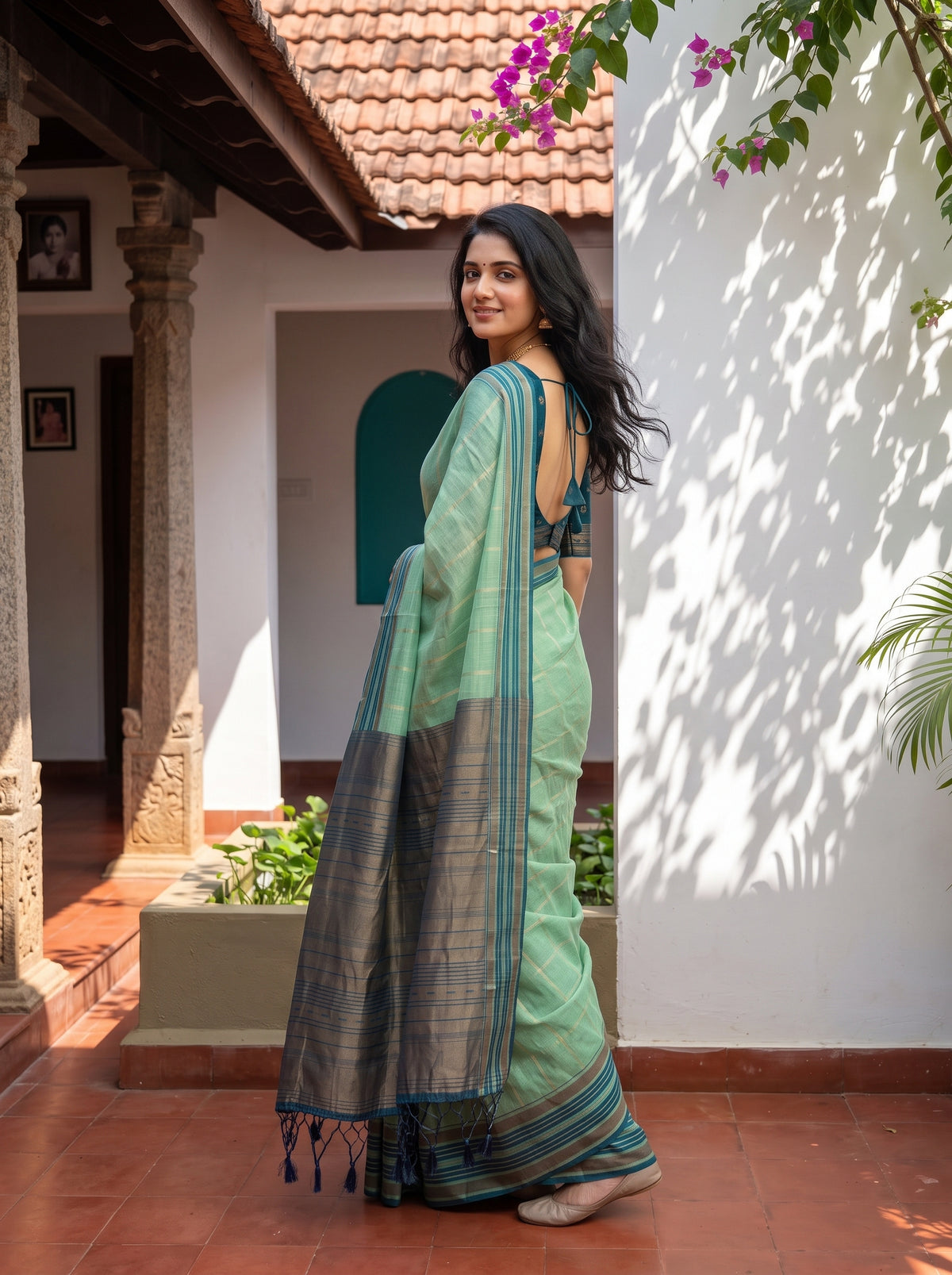 MIMOSA Rama Banarasi Saree — pose 9 styling detail