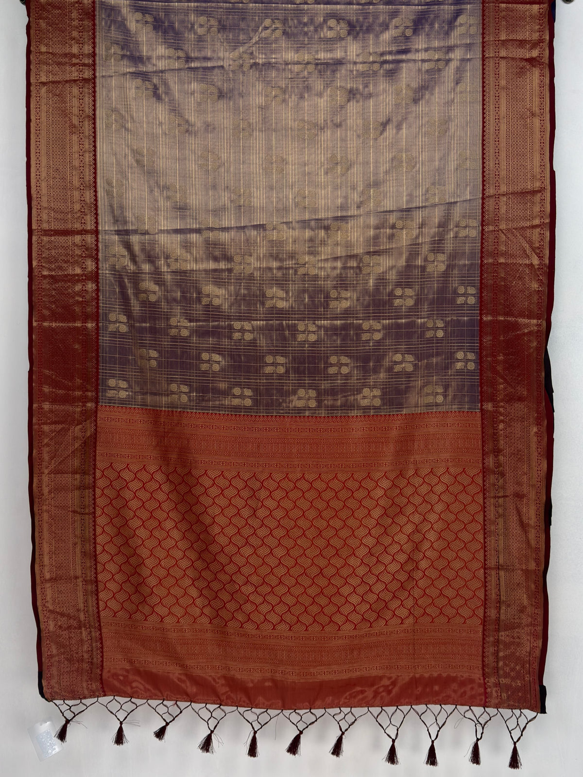 MIMOSA Jamun Kanjivaram Art Silk Saree — pallu and zari work detail
