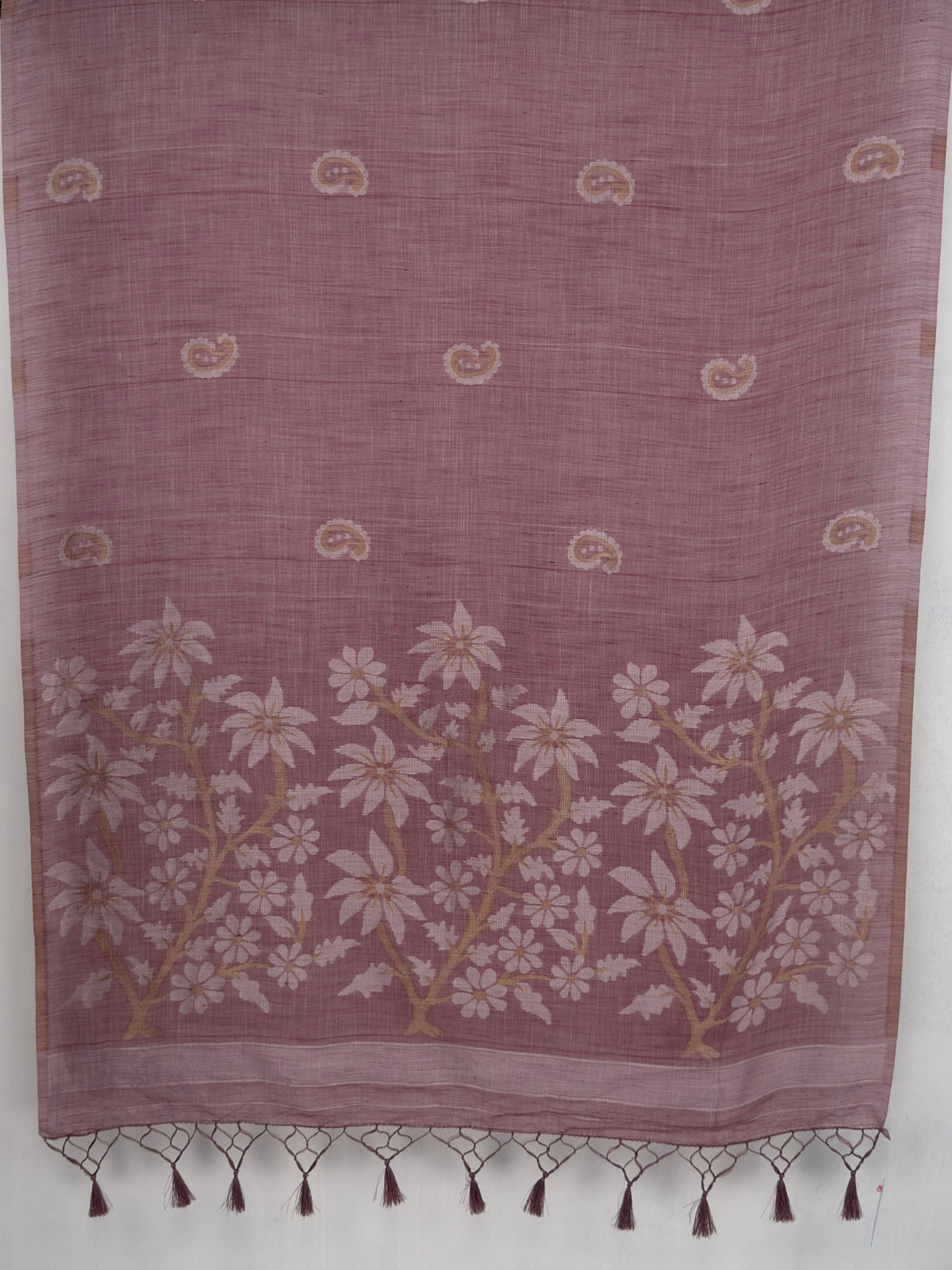 MIMOSA Wine Banarasi Saree — pallu and zari work detail