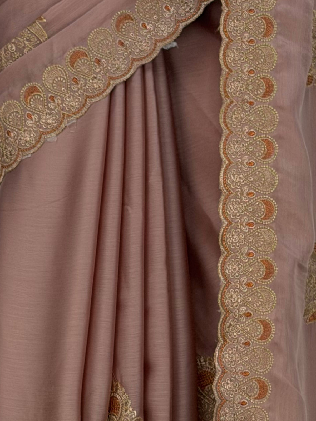 MIMOSA Peach Banarasi Chiffon Saree — fleets shot full lifestyle