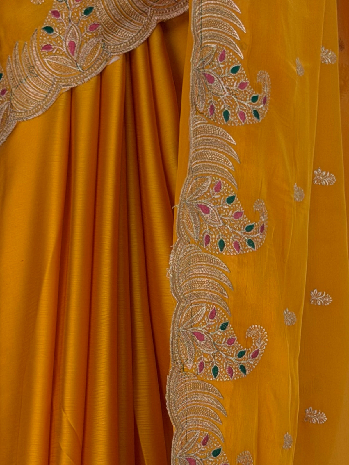 MIMOSA Gold Banarasi Saree — fleets shot full lifestyle