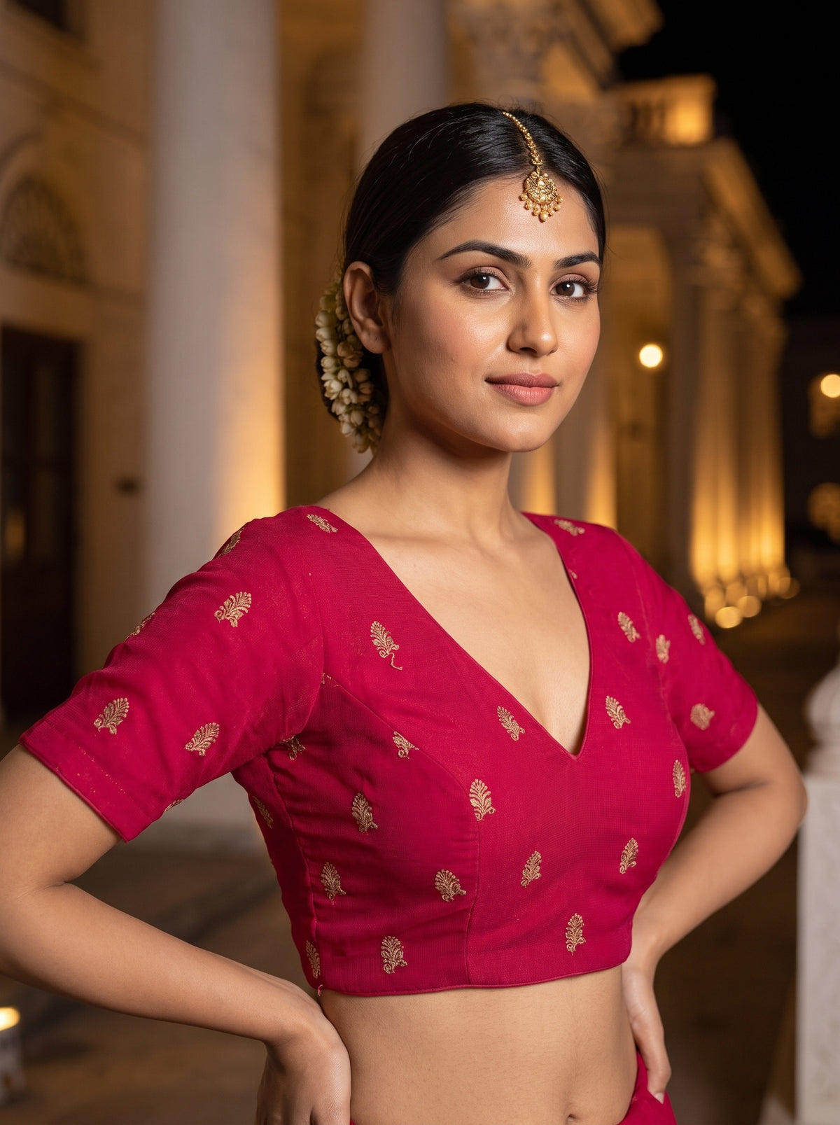 MIMOSA Rani Banarasi Saree — blouse close-up