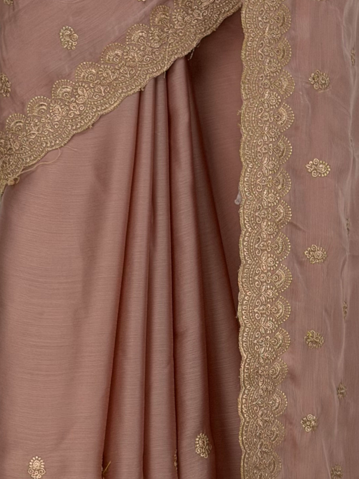 MIMOSA Peach Banarasi Chiffon Saree — fleets shot full lifestyle