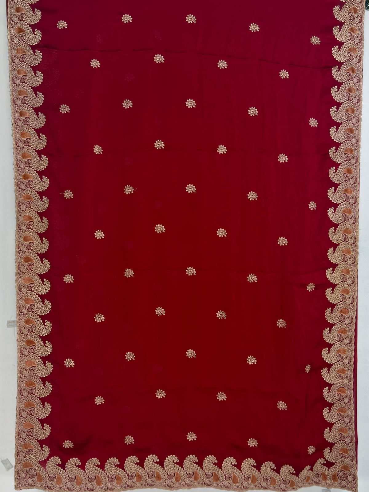 MIMOSA Maroon Banarasi Saree — pallu and zari work detail
