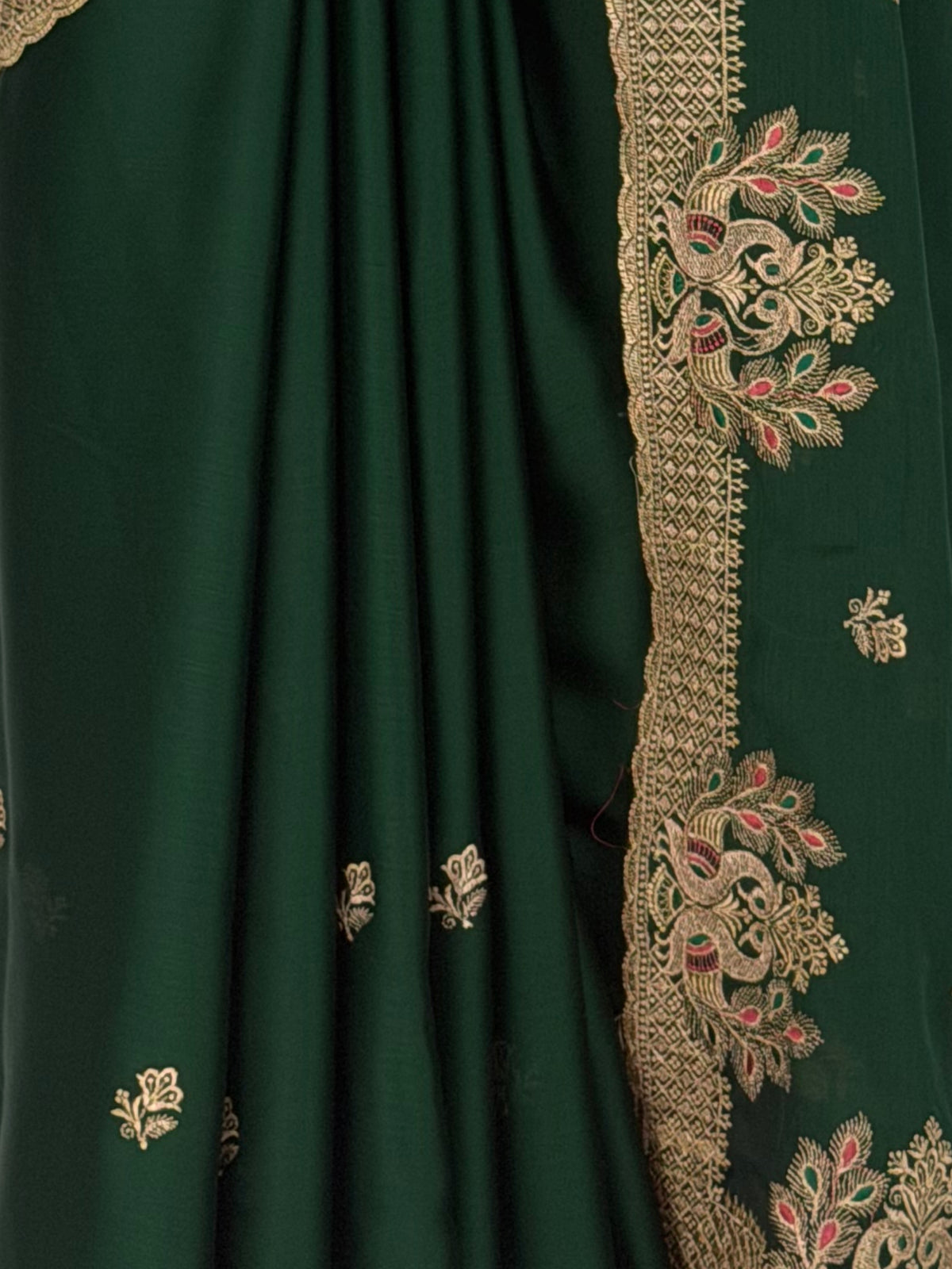 MIMOSA Bottle Green Banarasi Saree — fleets shot full lifestyle