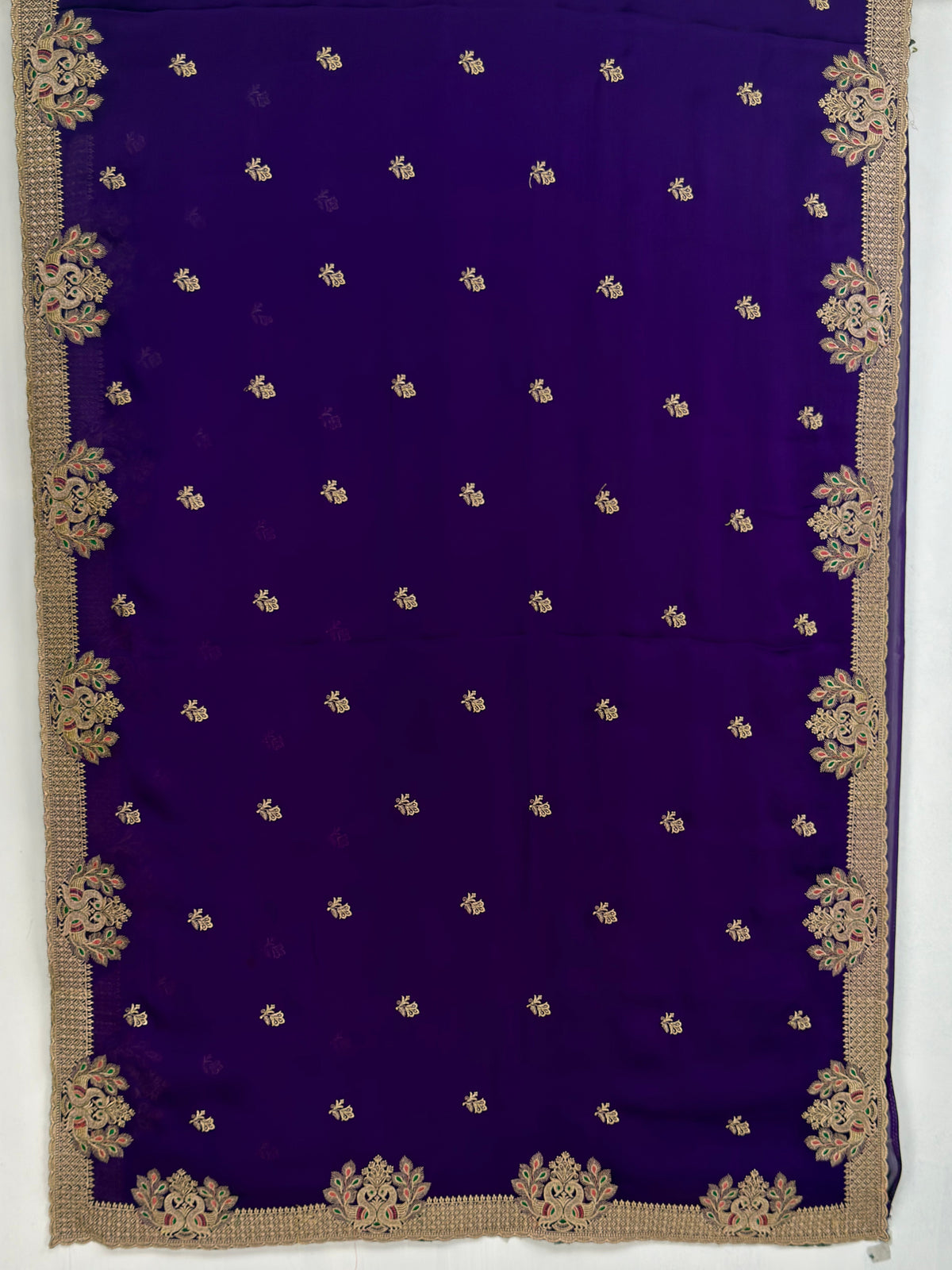 MIMOSA Purple Banarasi Saree — pallu and zari work detail