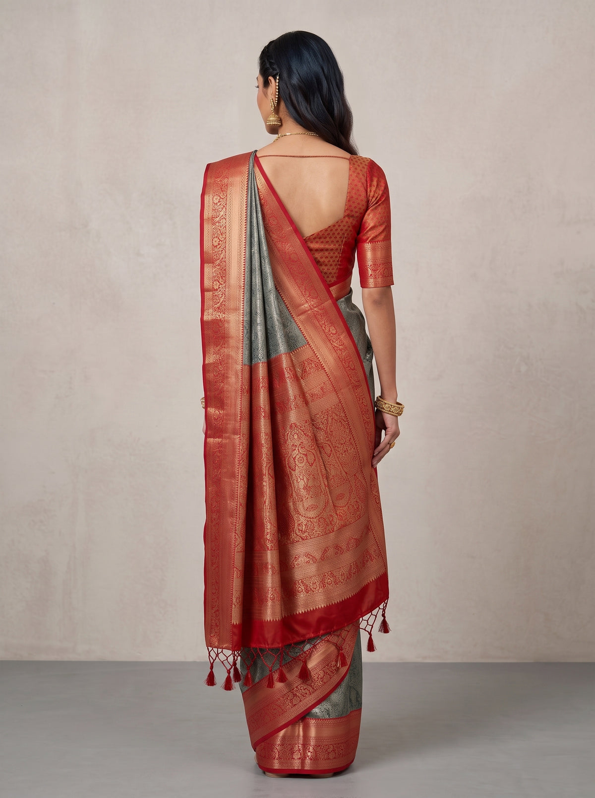 MIMOSA Green Kanjivaram Art Silk Saree — Saree Shot