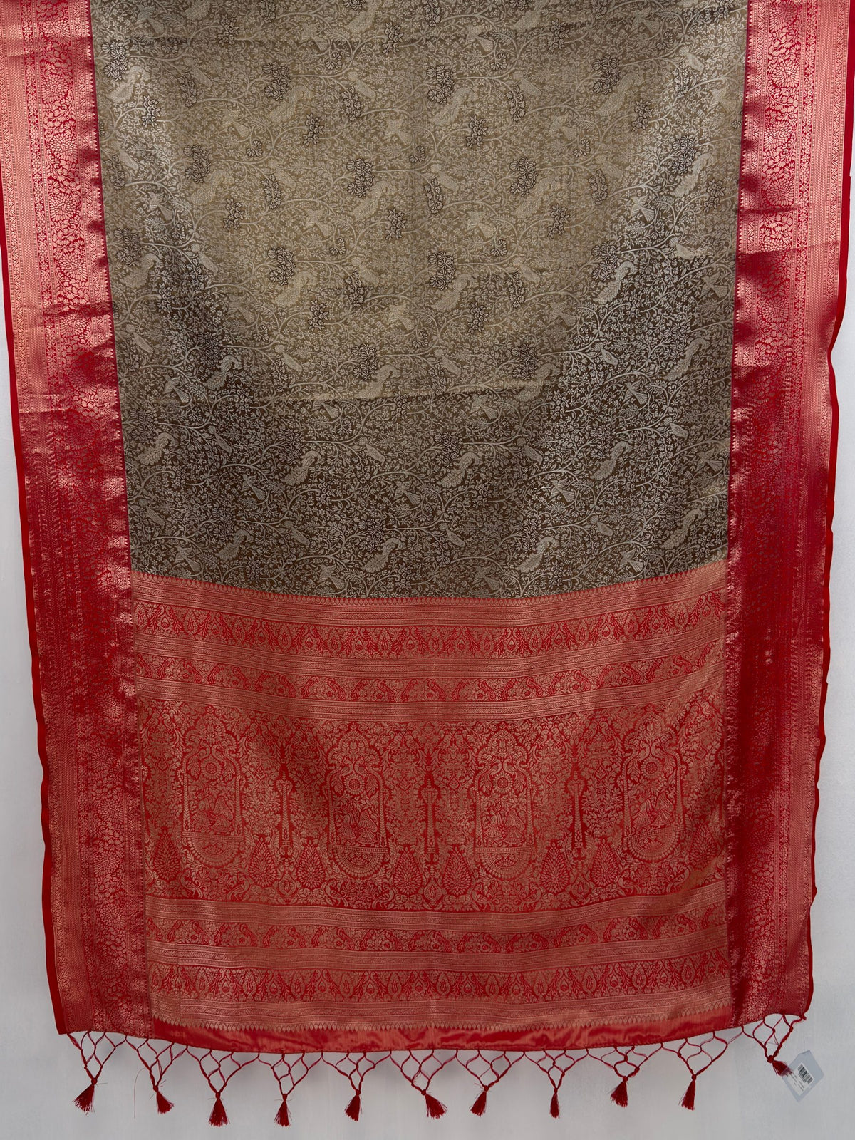 MIMOSA Chocolate Kanjivaram Saree — pallu and zari work detail