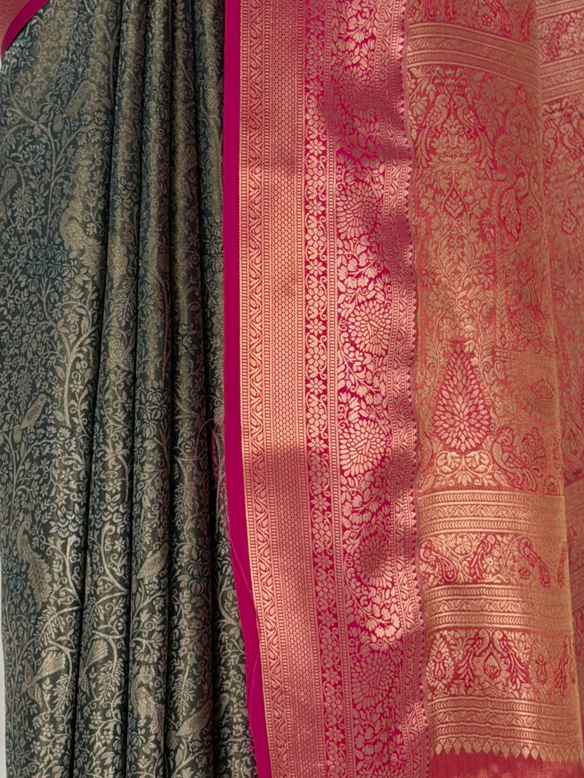 MIMOSA Navy Kanjivaram Saree — fleets shot full lifestyle
