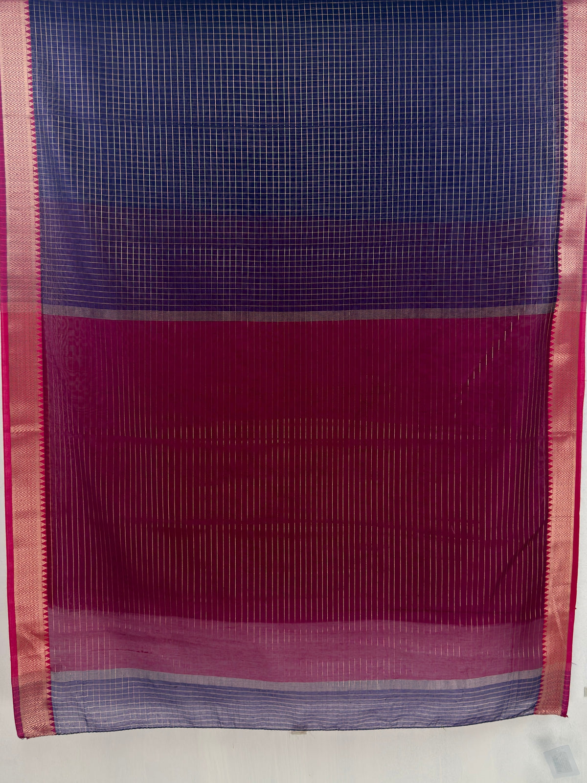 MIMOSA Jamun Maheshwari Cotton Saree — pallu and zari work detail