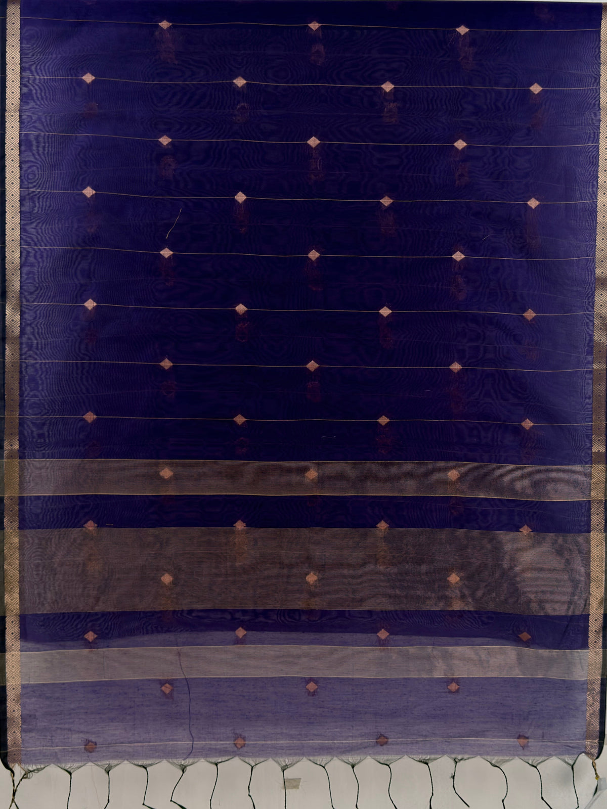 MIMOSA Jamun Maheshwari Cotton Cotton Saree — pallu and zari work detail