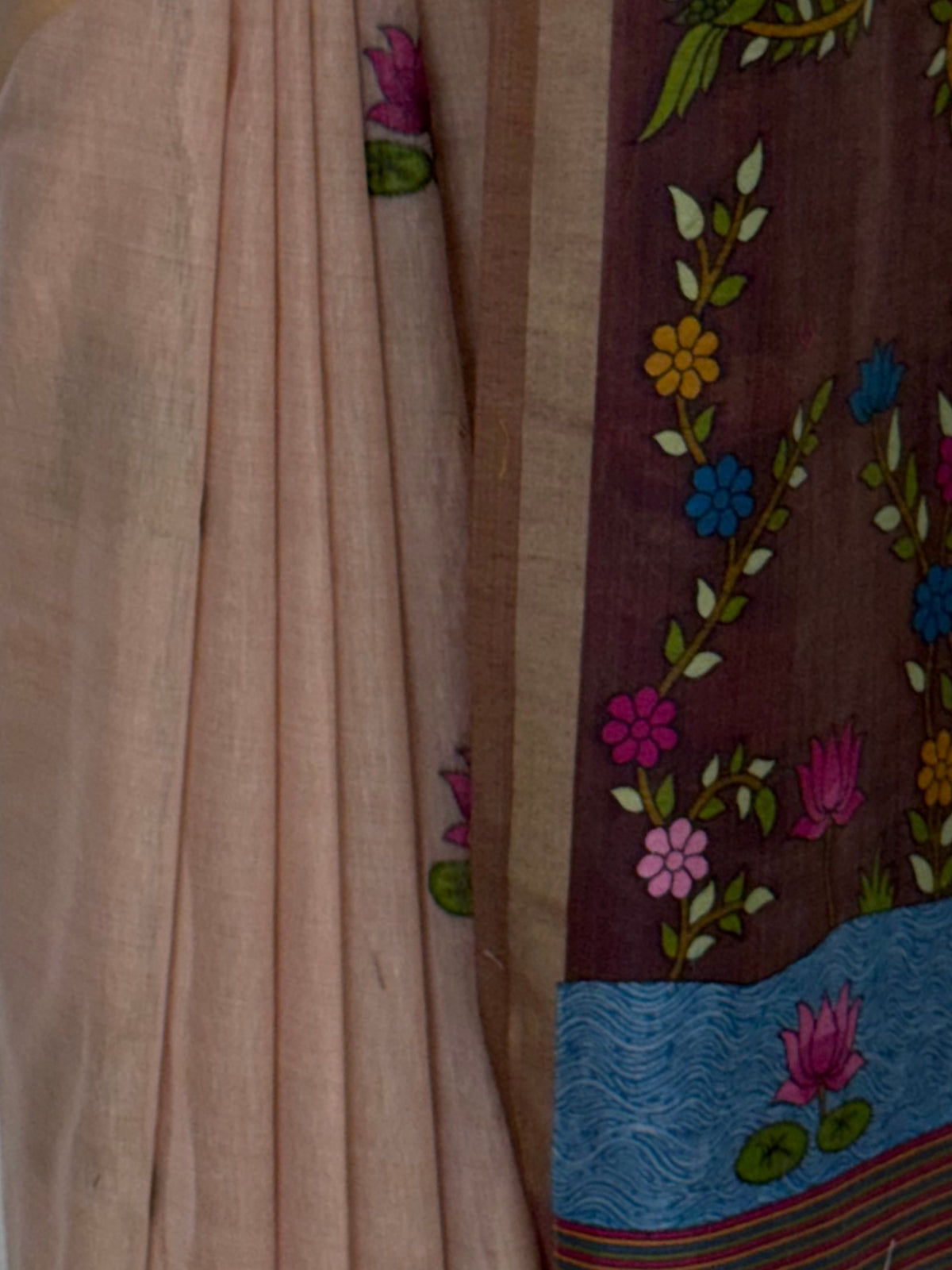 MIMOSA Chiku Bhagalpuri Cotton Saree — fleets shot full lifestyle