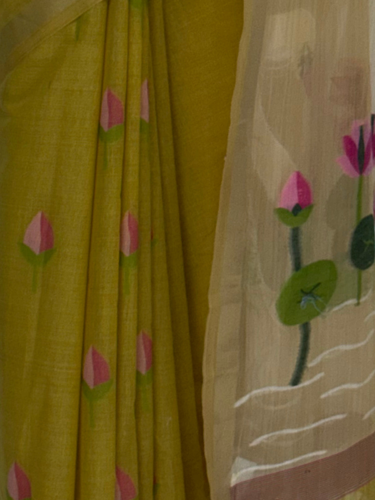 MIMOSA Mustard Bhagalpuri Cotton Saree — fleets shot full lifestyle