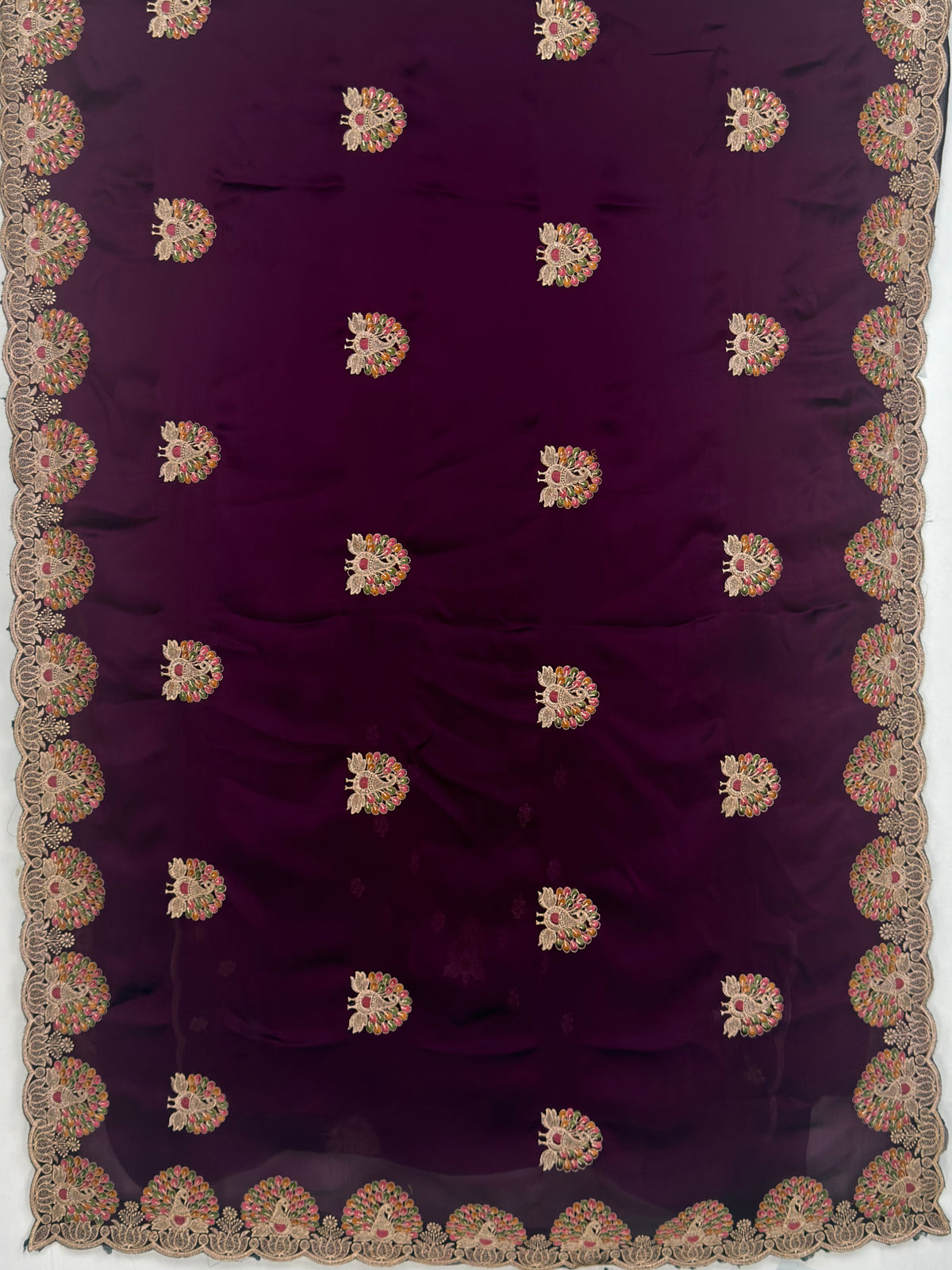 MIMOSA Magenta Banarasi Saree — pallu and zari work detail
