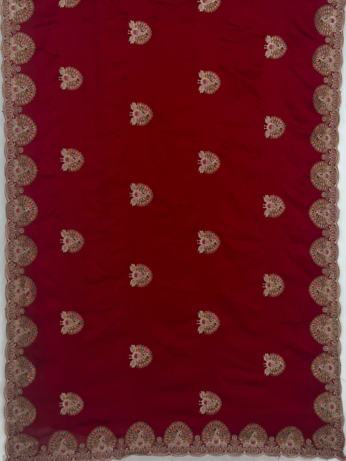 MIMOSA Red Banarasi Saree — pallu and zari work detail
