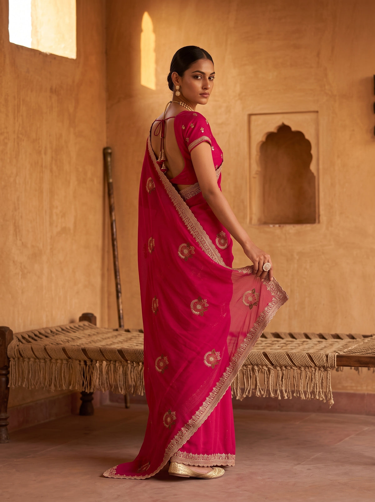 MIMOSA Rani Banarasi Saree — pose 7 styling detail