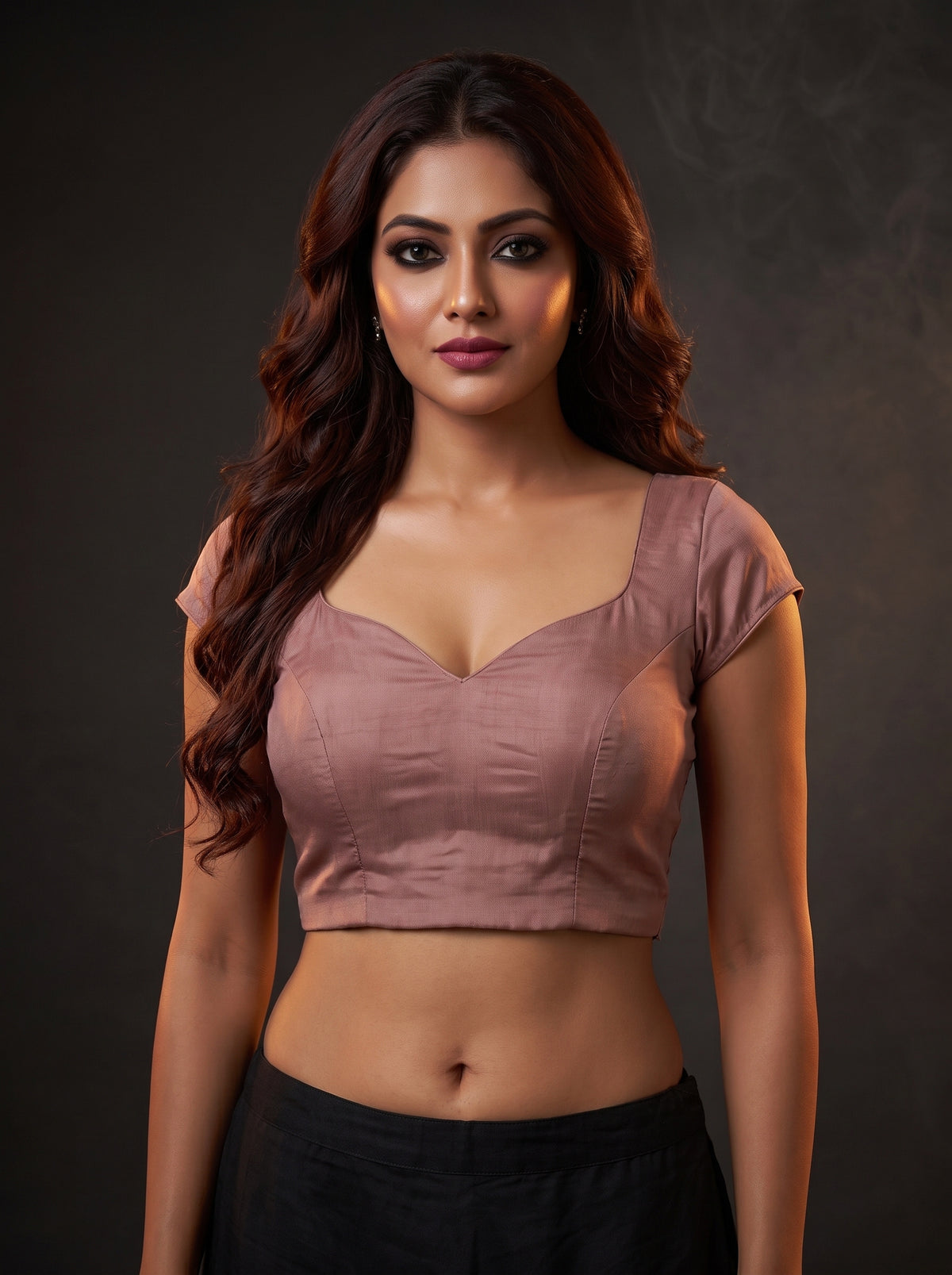 MIMOSA Peach Banarasi Saree — blouse close-up