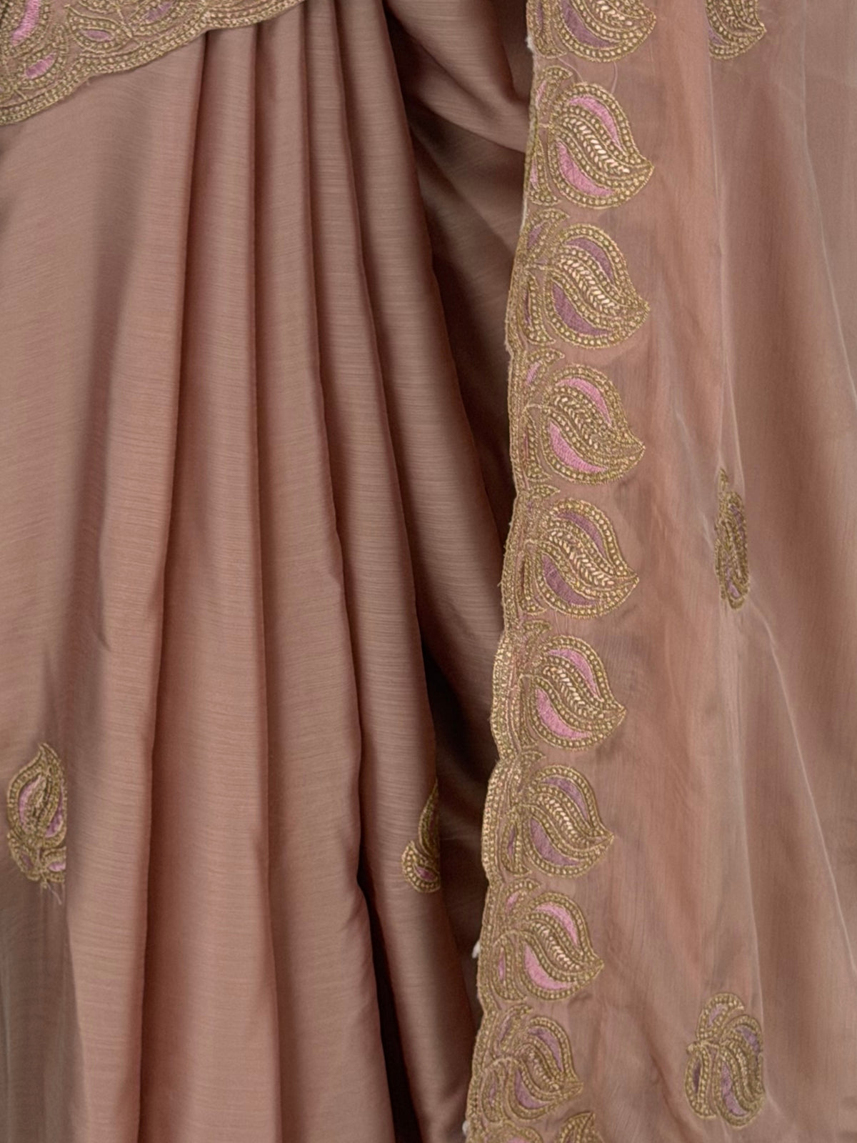 MIMOSA Peach Banarasi Saree — fleets shot full lifestyle