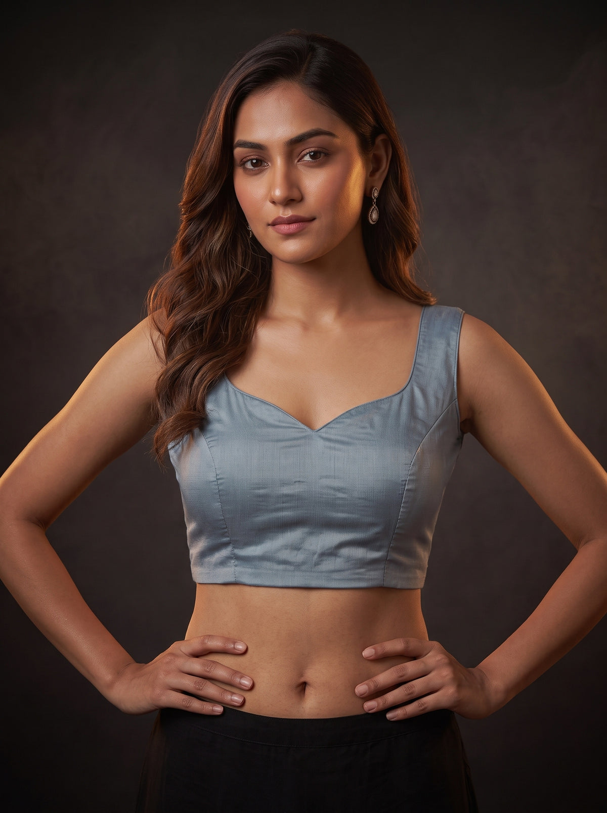 MIMOSA Ananda Banarasi Chiffon Saree — blouse close-up