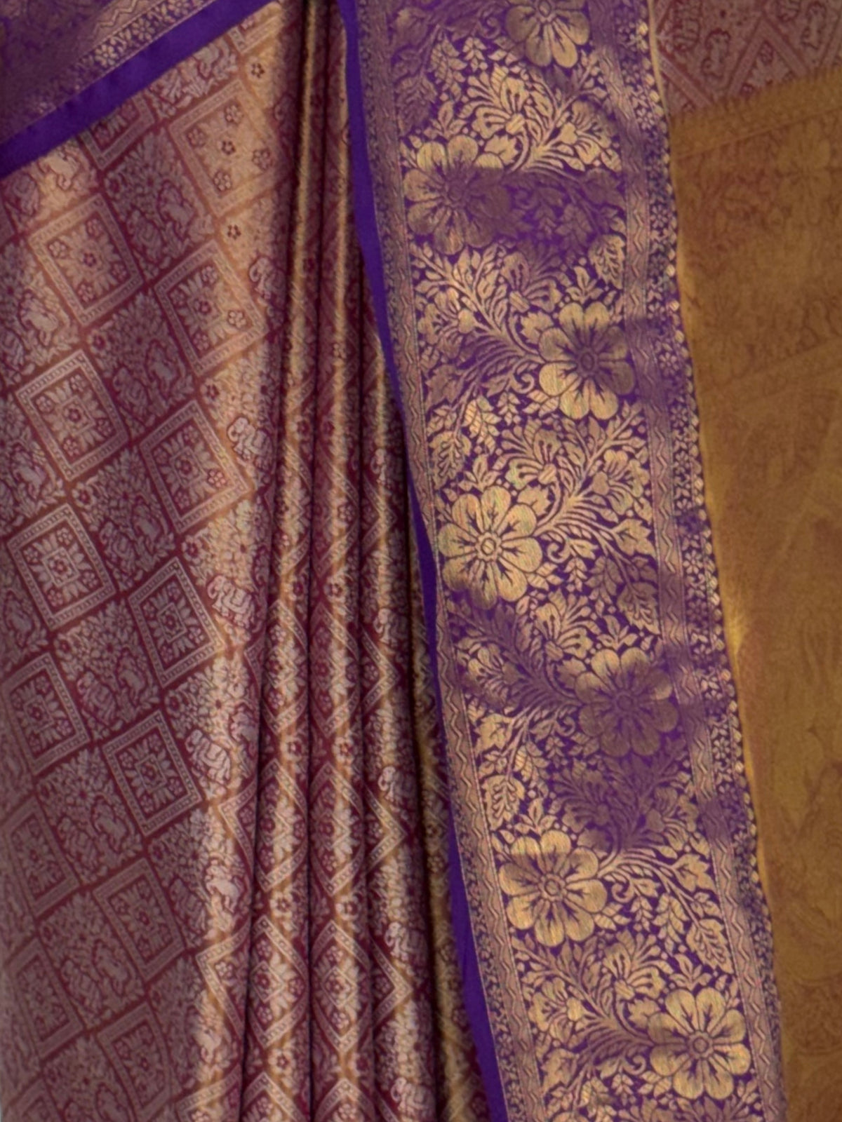 MIMOSA Magenta Kanjivaram Saree — fleets shot full lifestyle