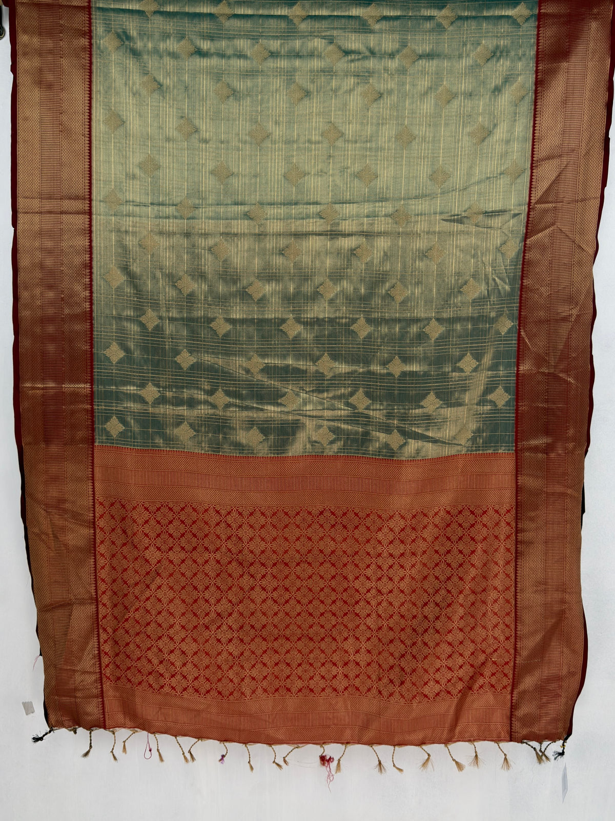 MIMOSA Sapphire Kanjivaram Saree — pallu and zari work detail
