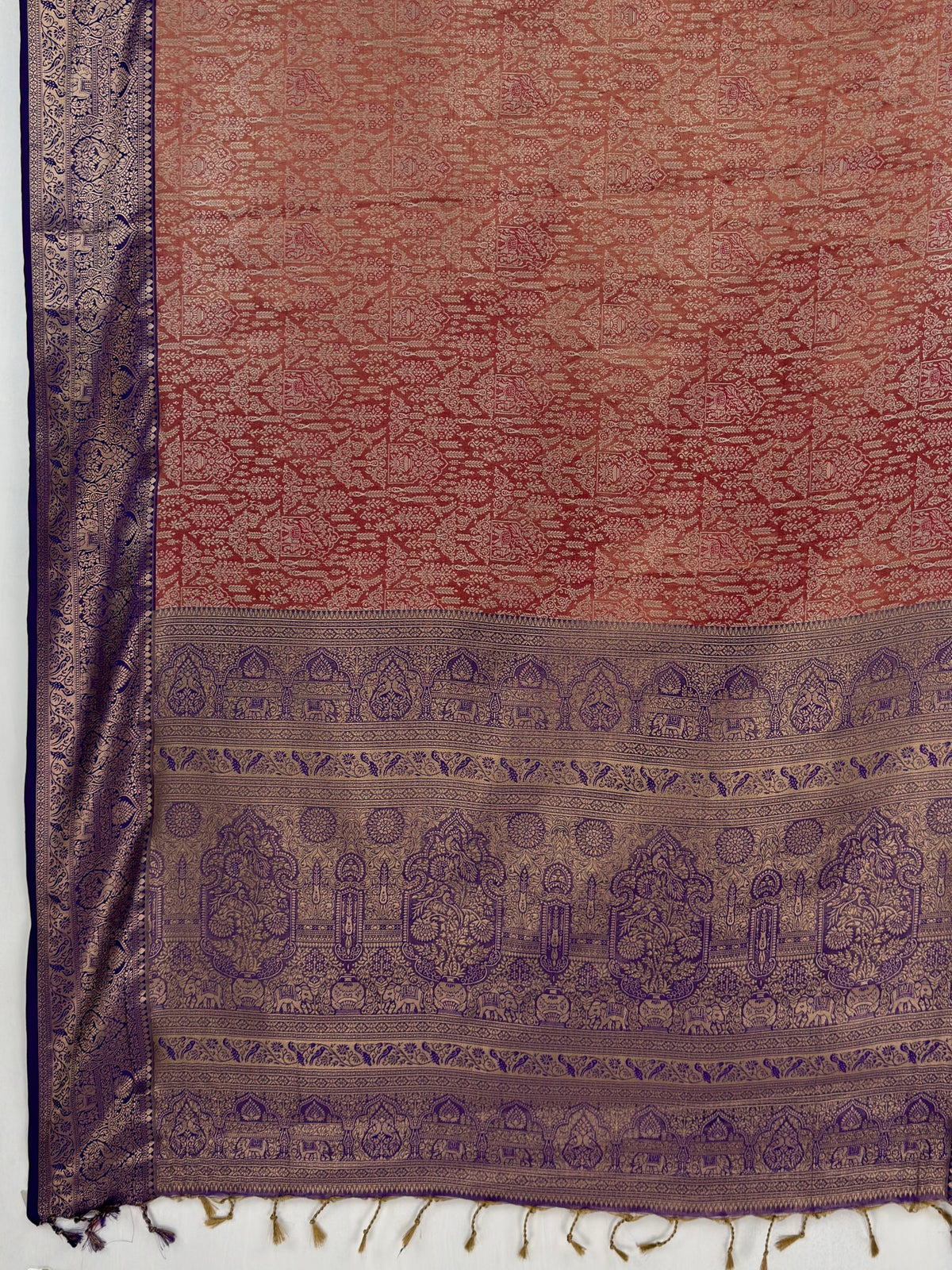 MIMOSA Rani Kanjivaram Art Silk Saree — pallu and zari work detail