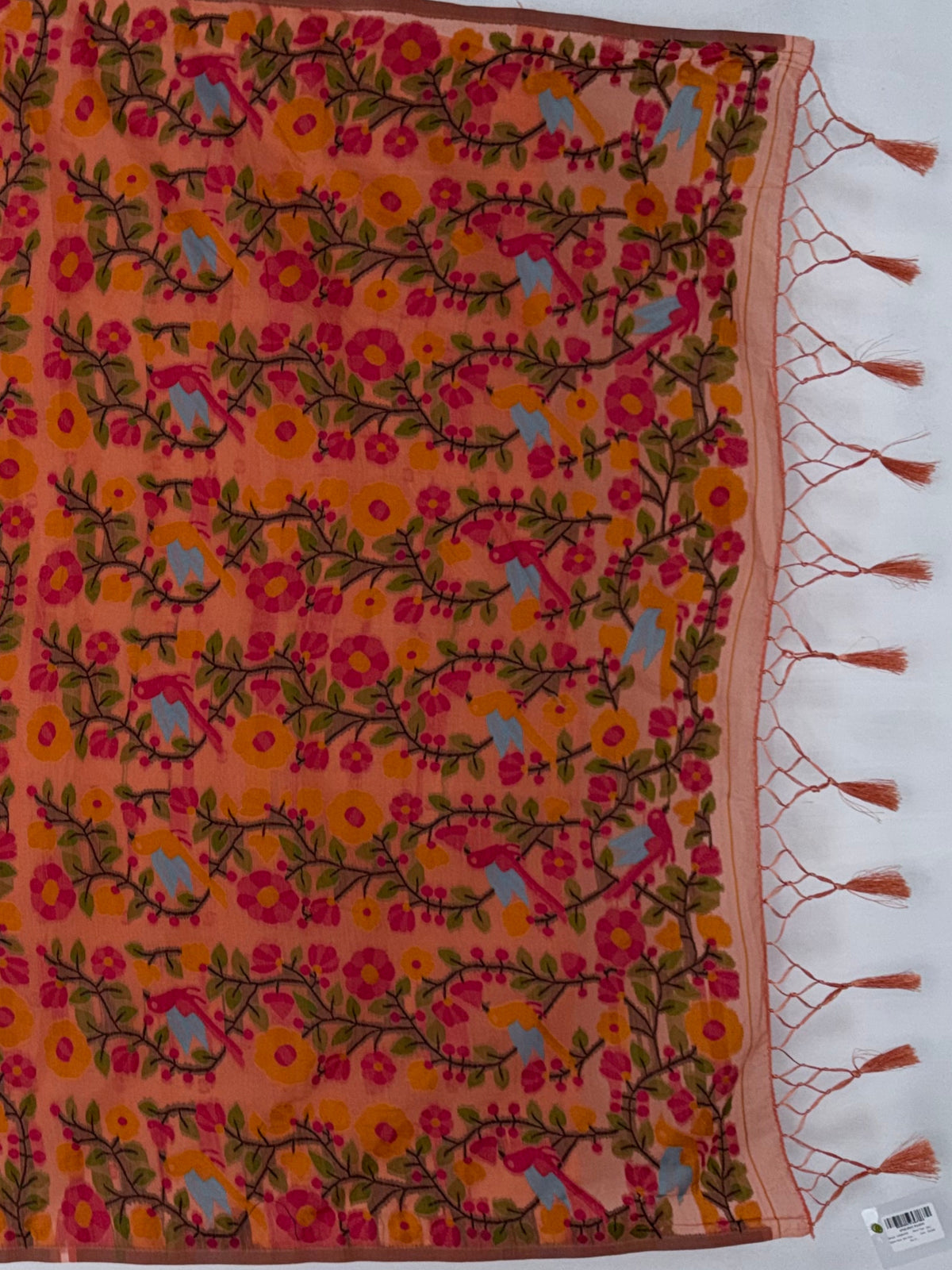 MIMOSA Gajari Banarasi Linen Saree — pallu and zari work detail