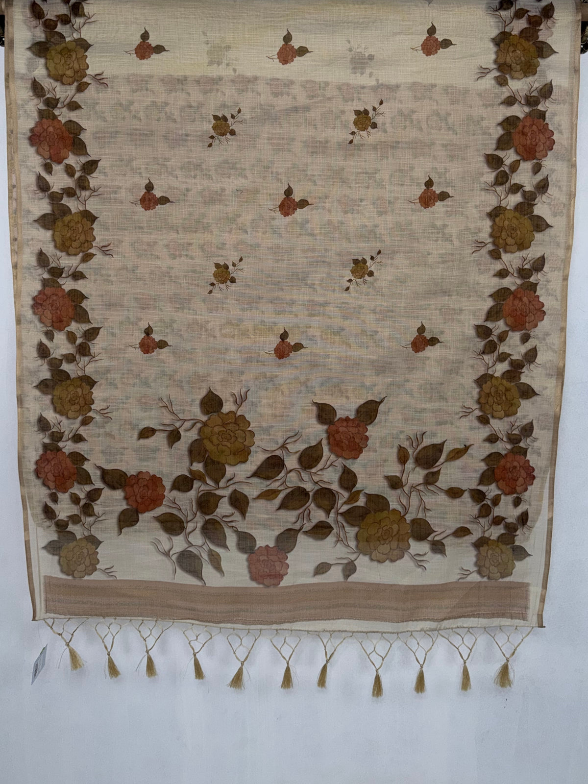 MIMOSA Mehndi Banarasi Saree — pallu and zari work detail