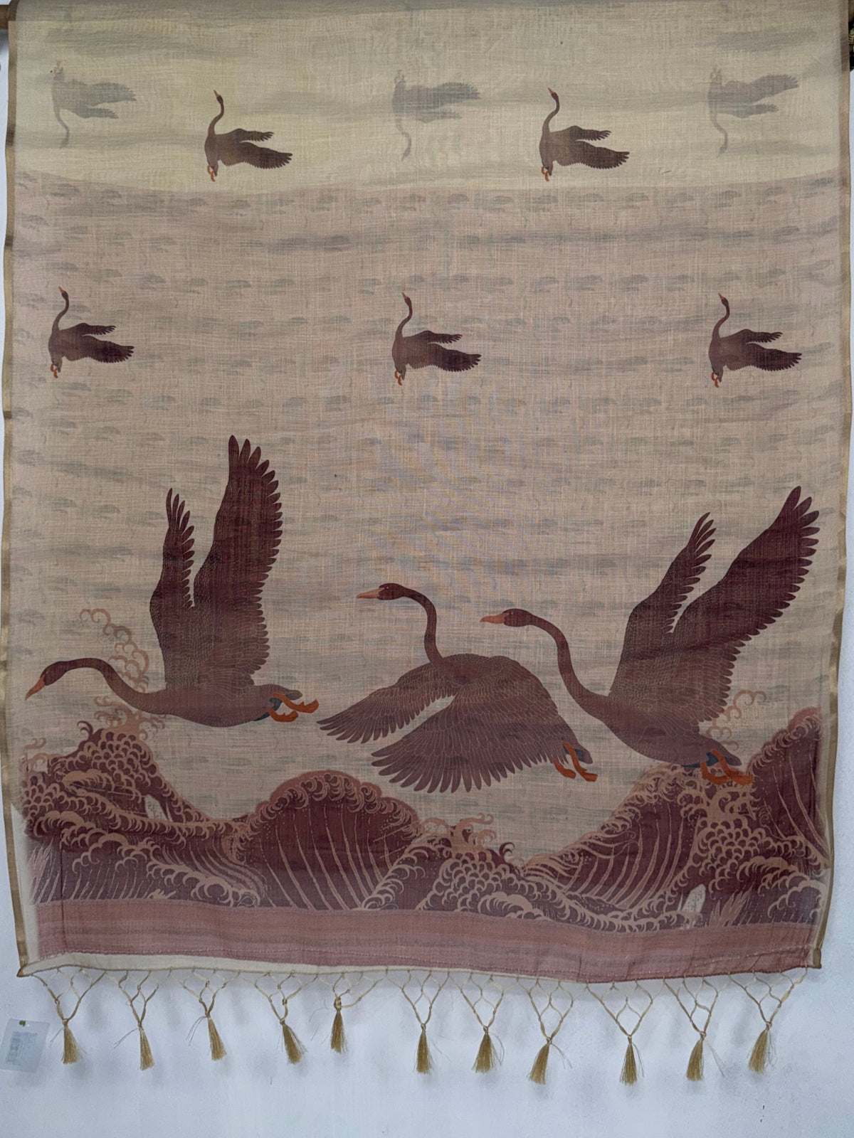 MIMOSA Peach Banarasi Saree — pallu and zari work detail