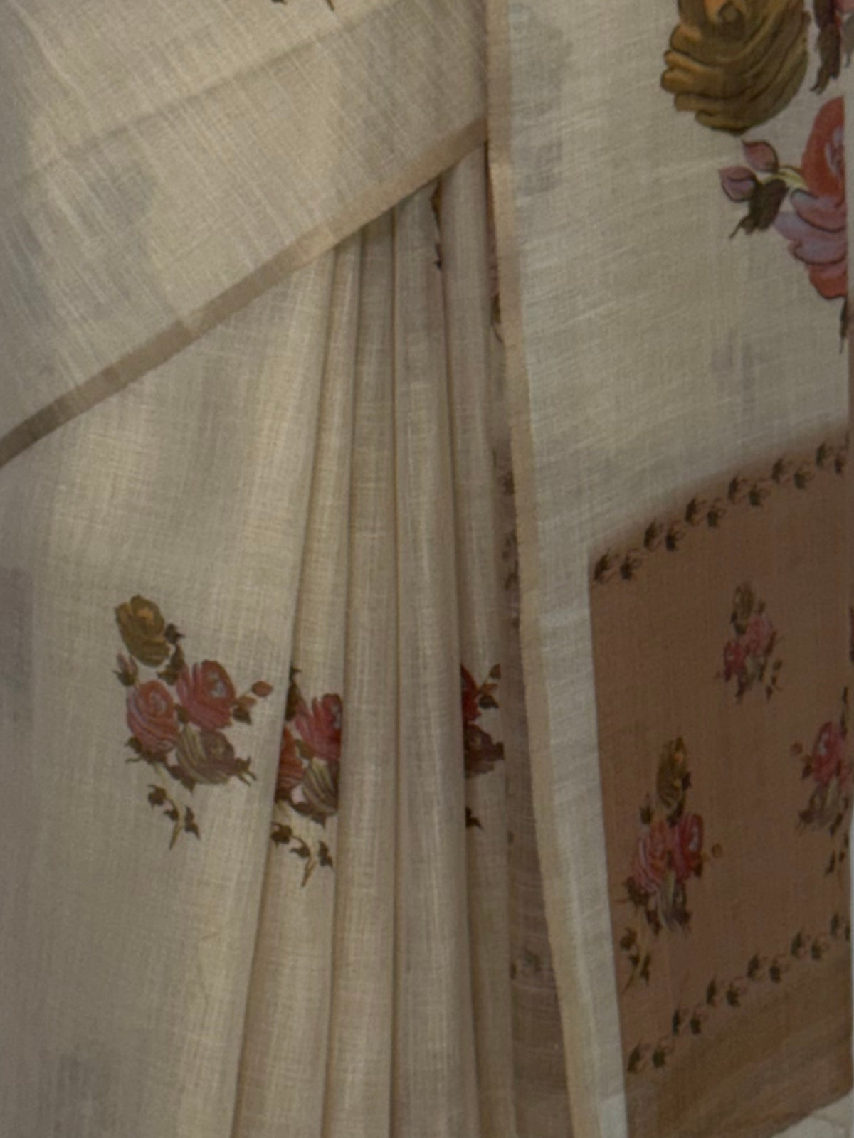 MIMOSA Mustard Banarasi Linen Saree — fleets shot full lifestyle