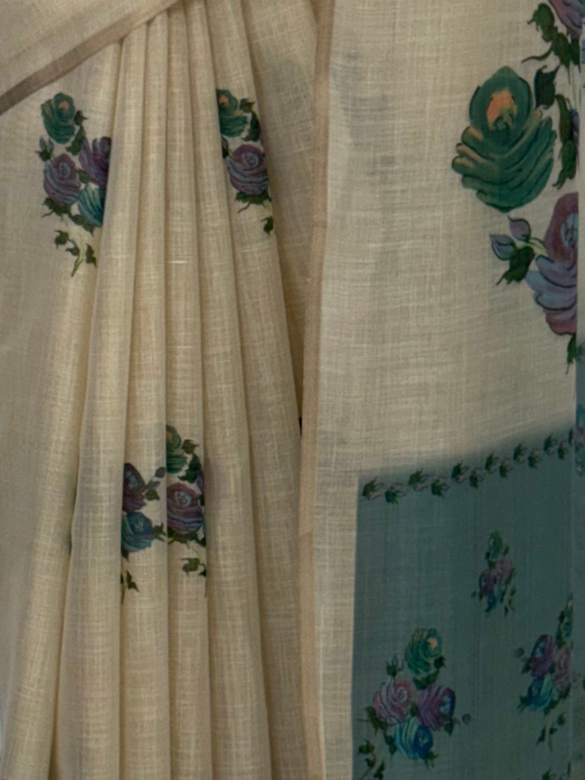 MIMOSA Sapphire Banarasi Linen Saree — fleets shot full lifestyle