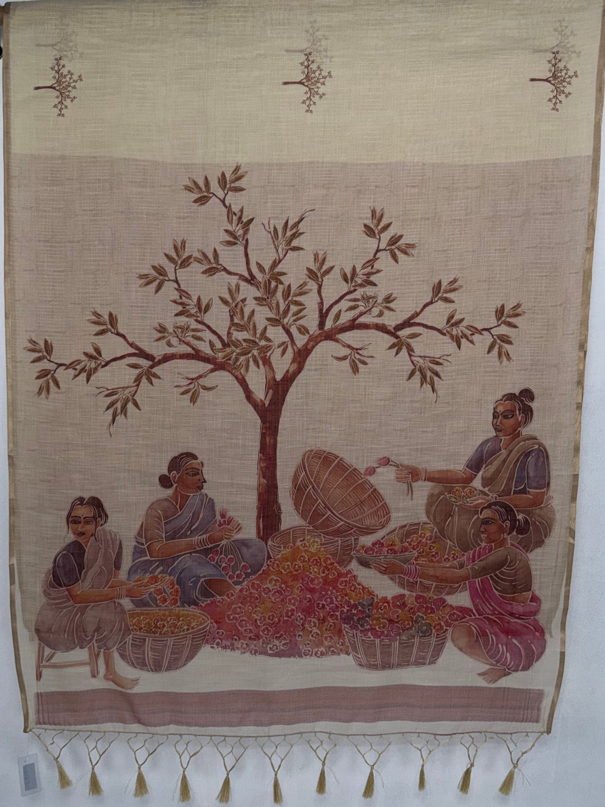 MIMOSA Peach Banarasi Saree — pallu and zari work detail