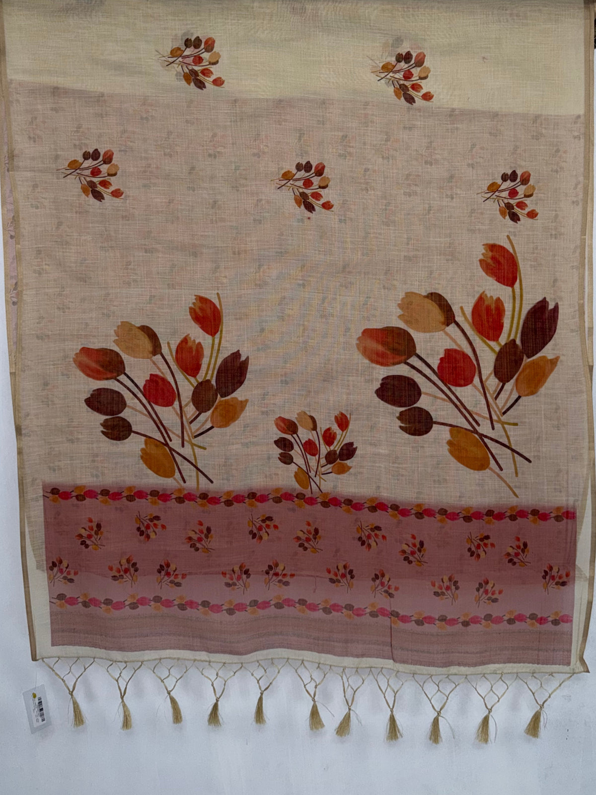 MIMOSA Peach Banarasi Saree — pallu and zari work detail