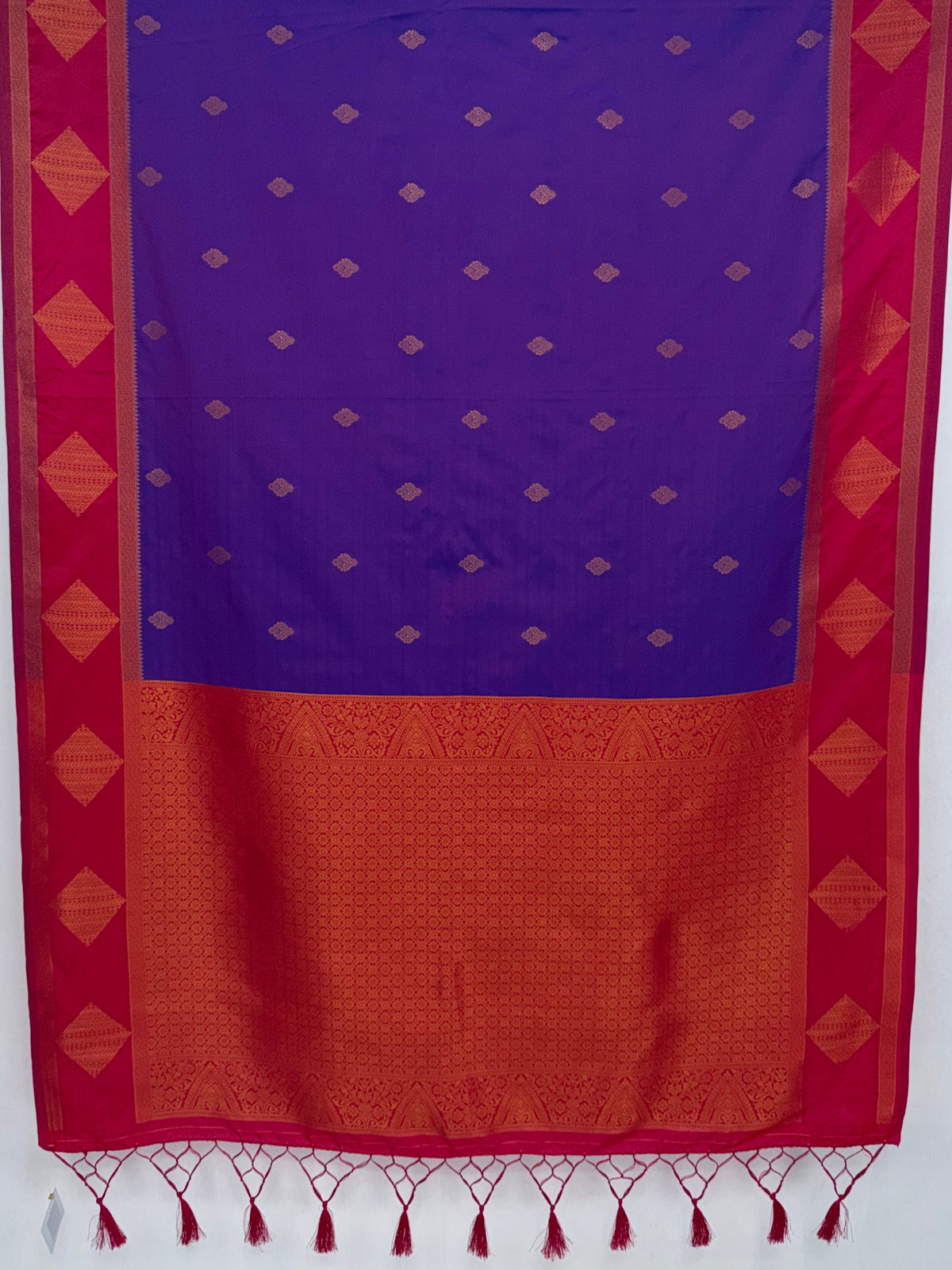MIMOSA Purple Kanjivaram Saree — pallu and zari work detail