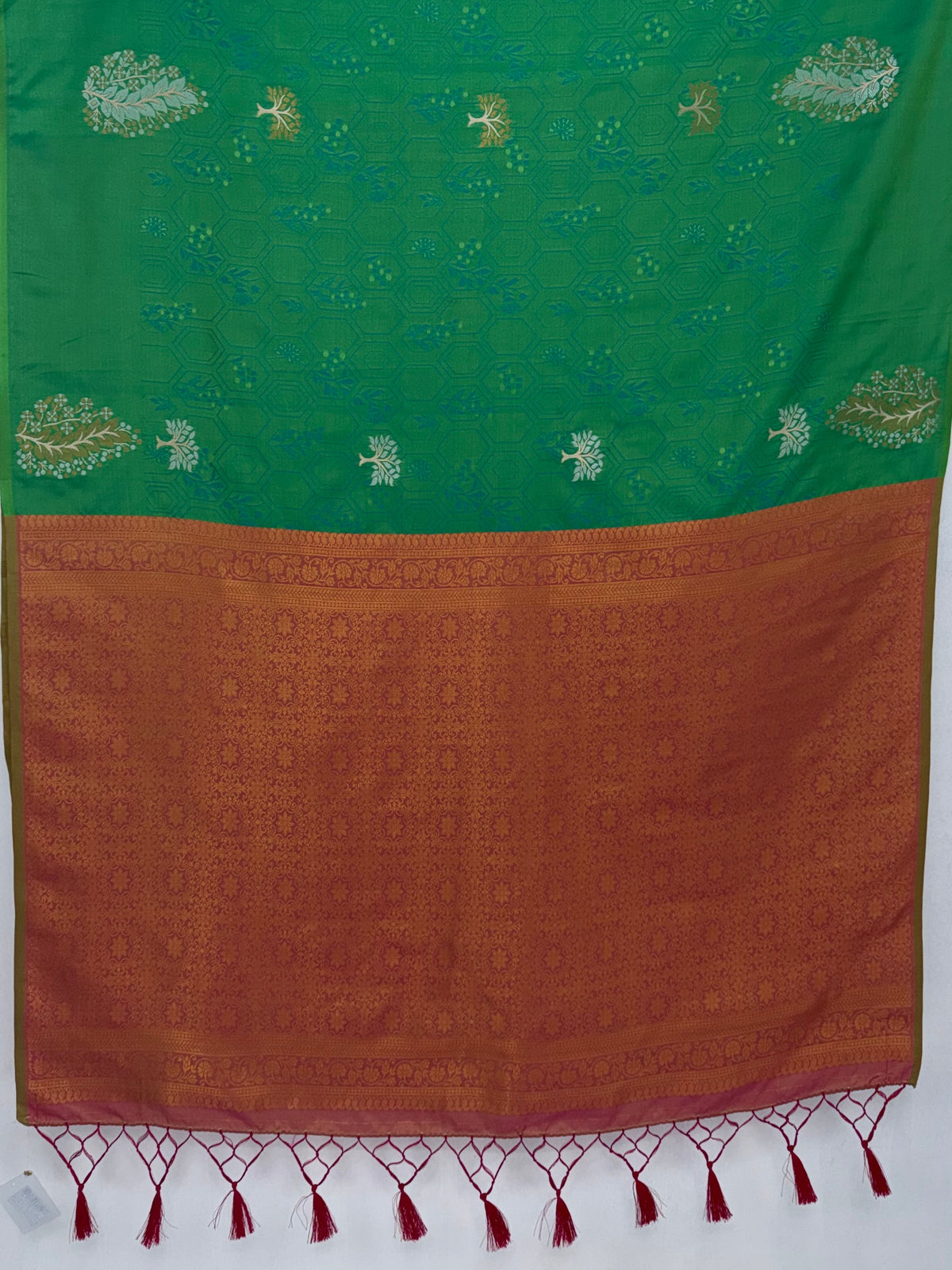 MIMOSA Rama Kanjivaram Art Silk Saree — pallu and zari work detail