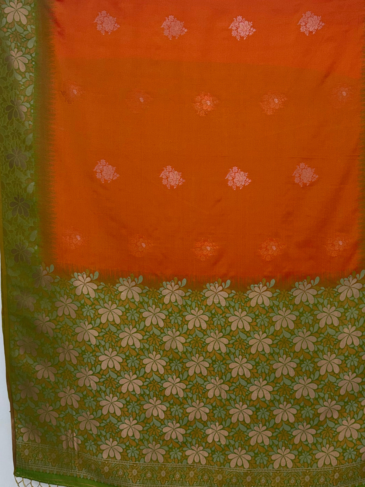 MIMOSA Mustard Kanjivaram Saree — pallu and zari work detail