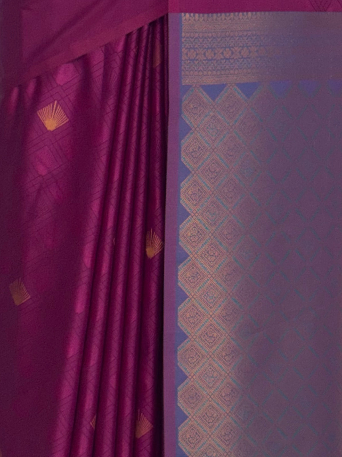 MIMOSA Wine Kanjivaram Saree — fleets shot full lifestyle