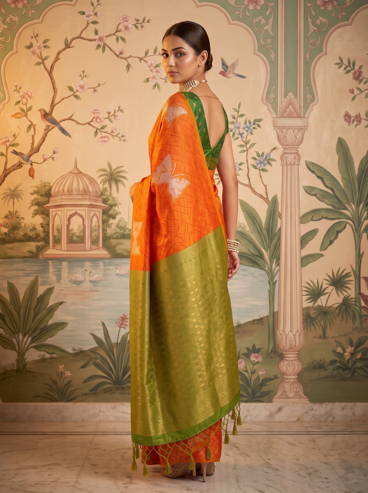MIMOSA Gold Kanjivaram Saree — pose 7 styling detail