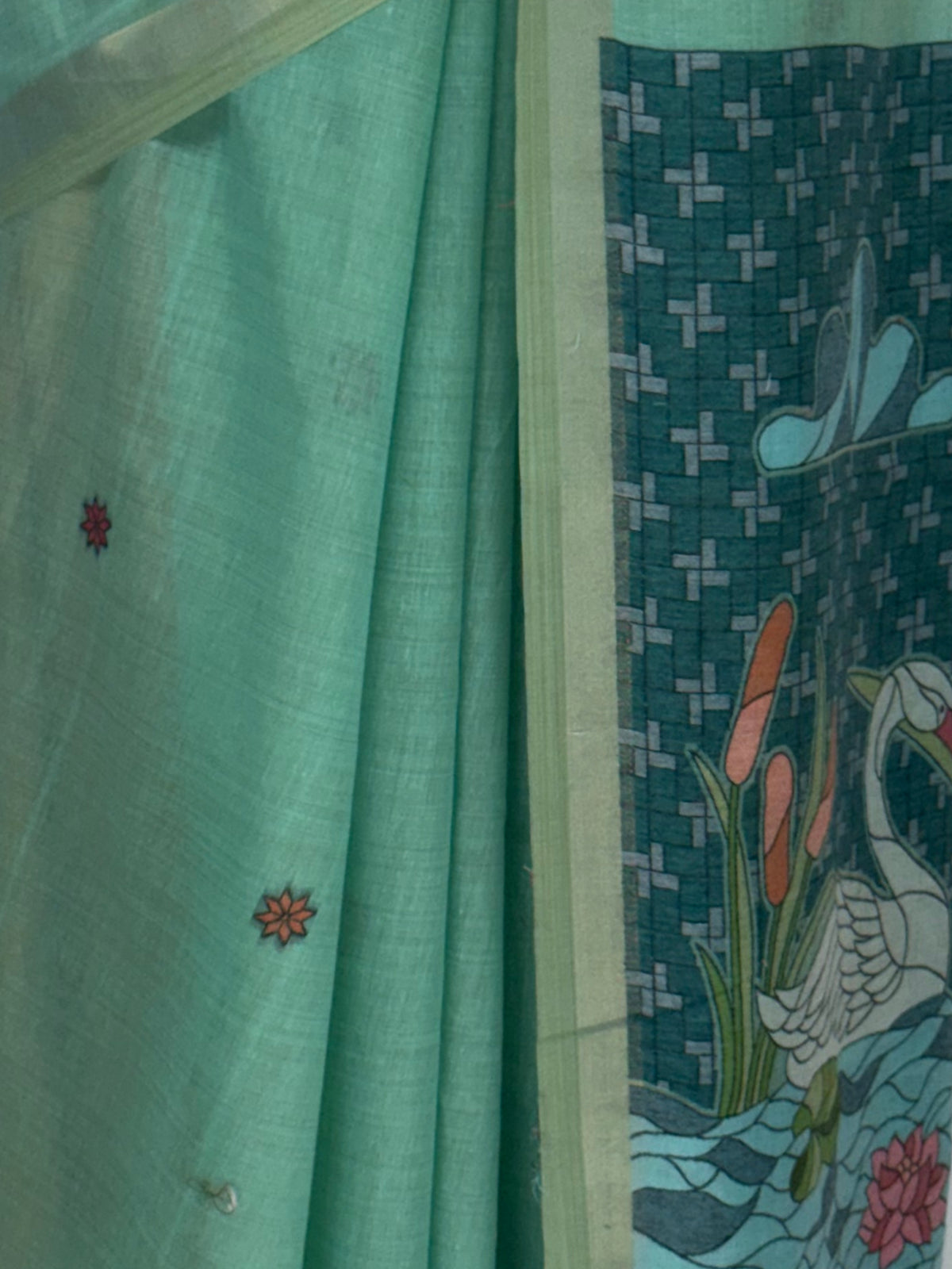 MIMOSA Rama Bhagalpuri Cotton Saree — fleets shot full lifestyle