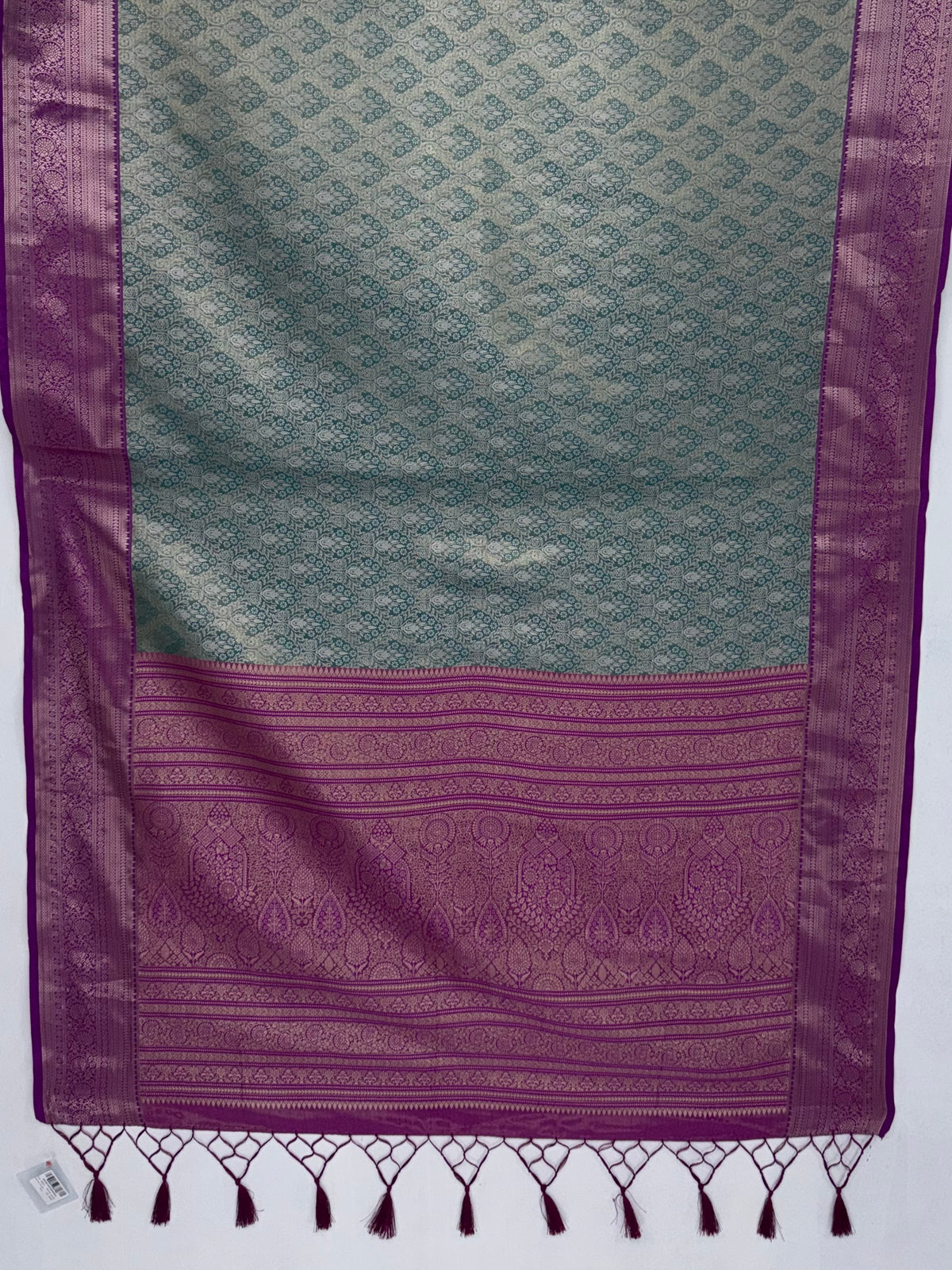 MIMOSA Sapphire Kanjivaram Saree — pallu and zari work detail