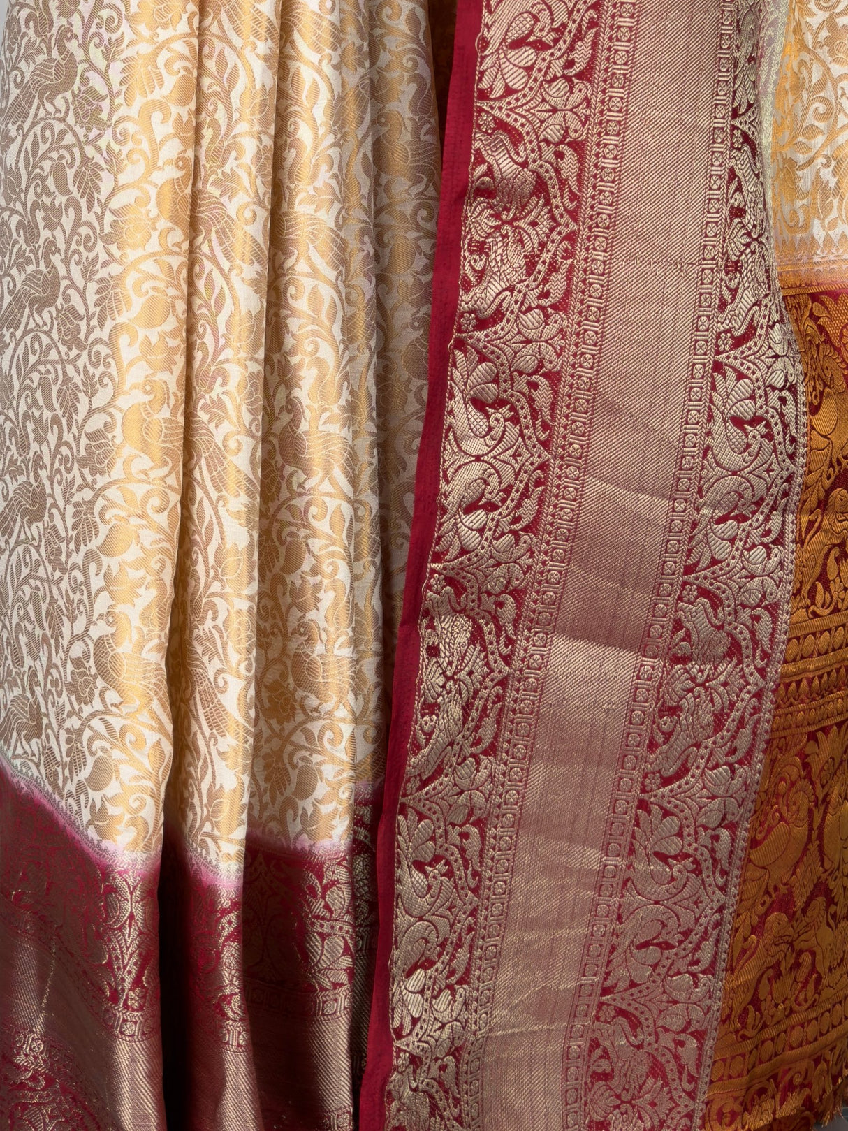 MIMOSA White Kanjivaram Saree — fleets shot full lifestyle